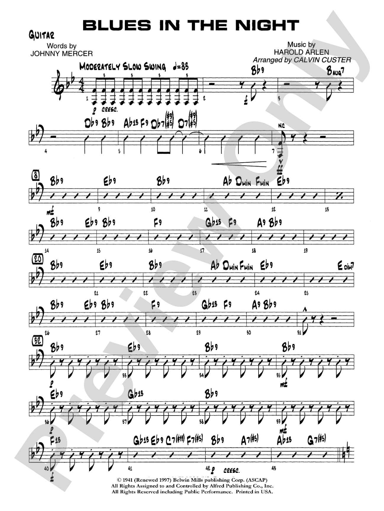 Blues in the Night: Guitar