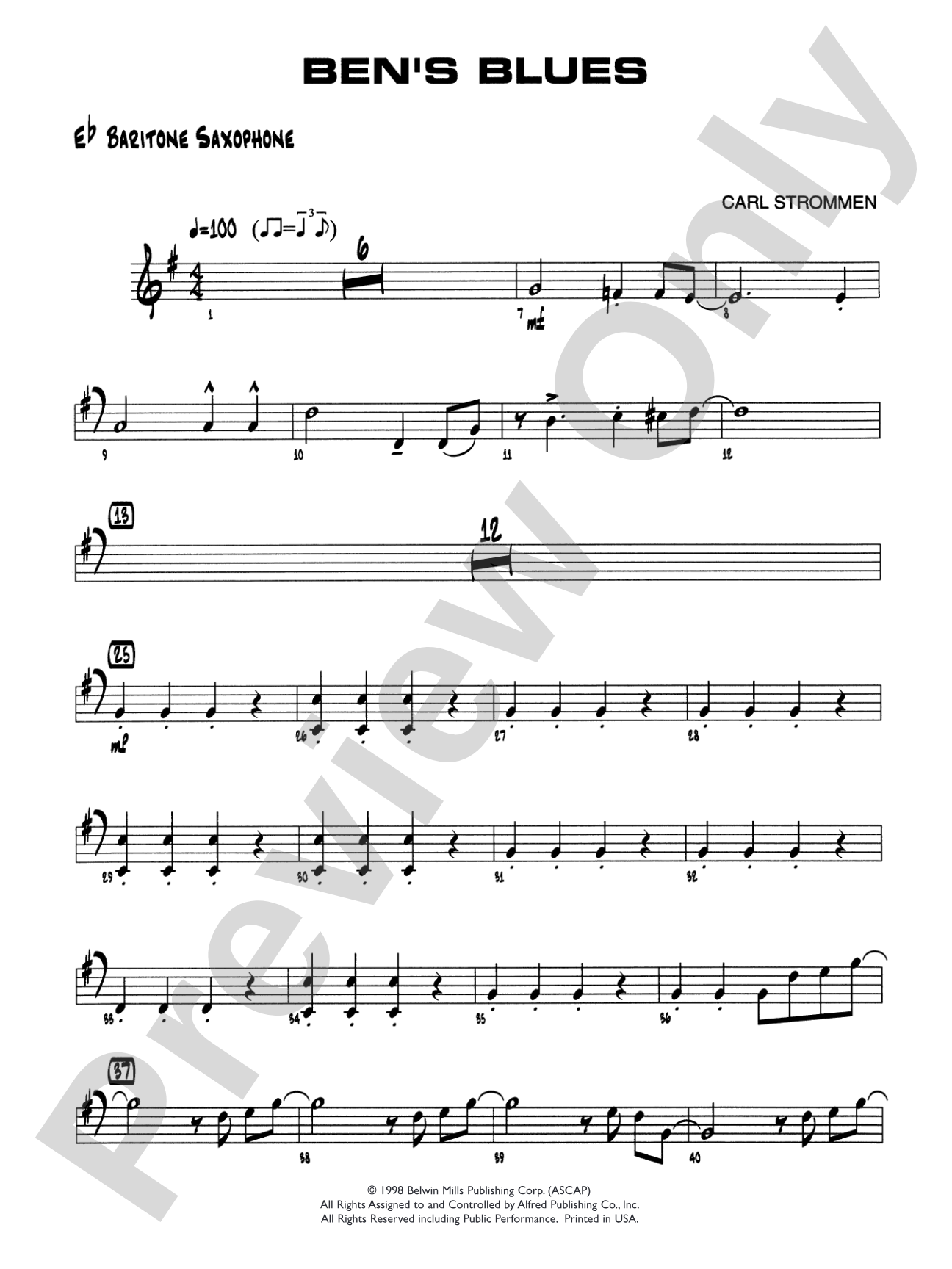 Ben's Blues: E-flat Baritone Saxophone