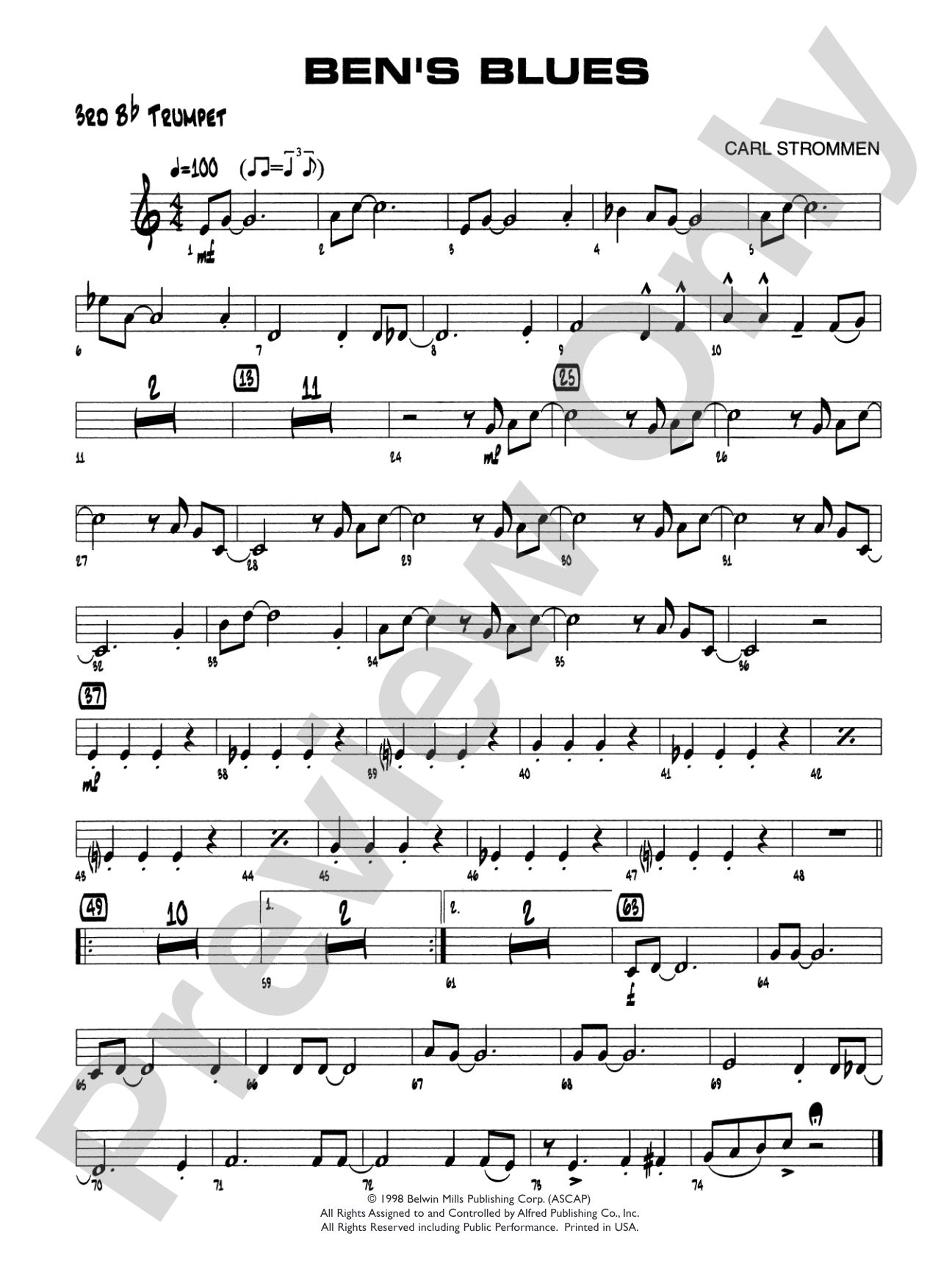 Ben's Blues: 3rd B-flat Trumpet