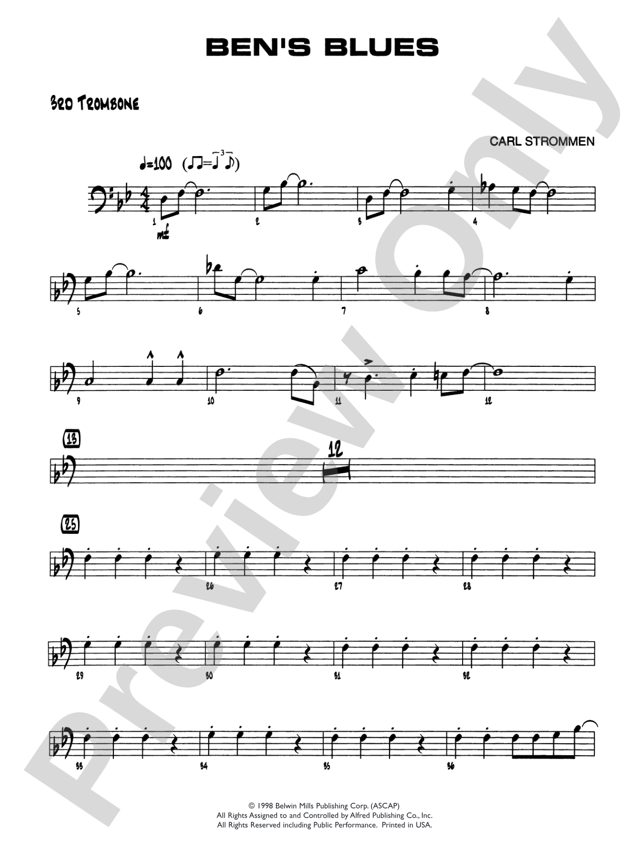 Ben's Blues: 3rd Trombone