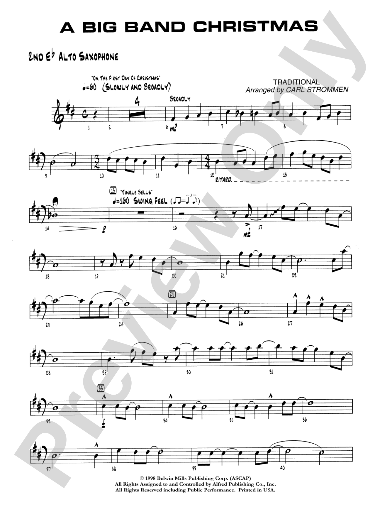 A Big Band Christmas: 2nd E-flat Alto Saxophone