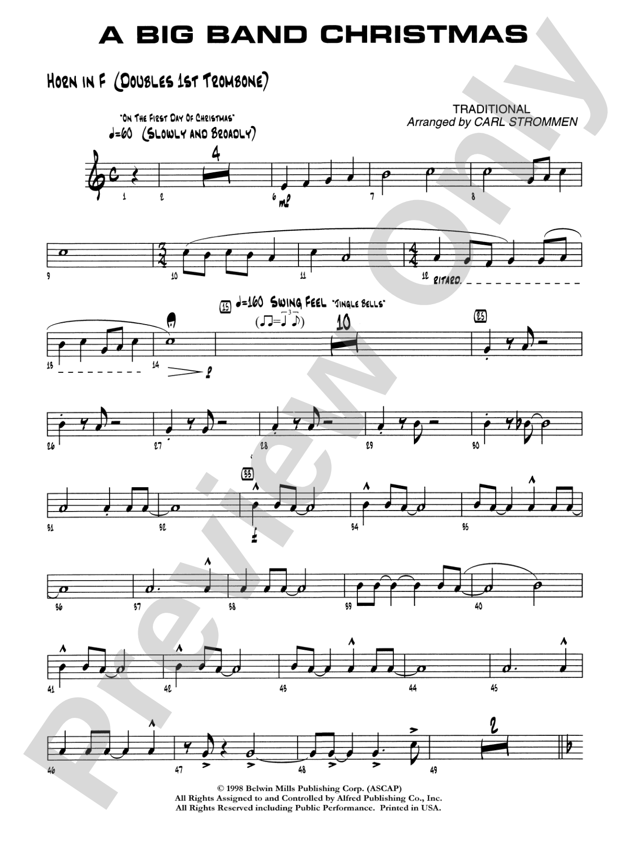 A Big Band Christmas: 1st F Horn