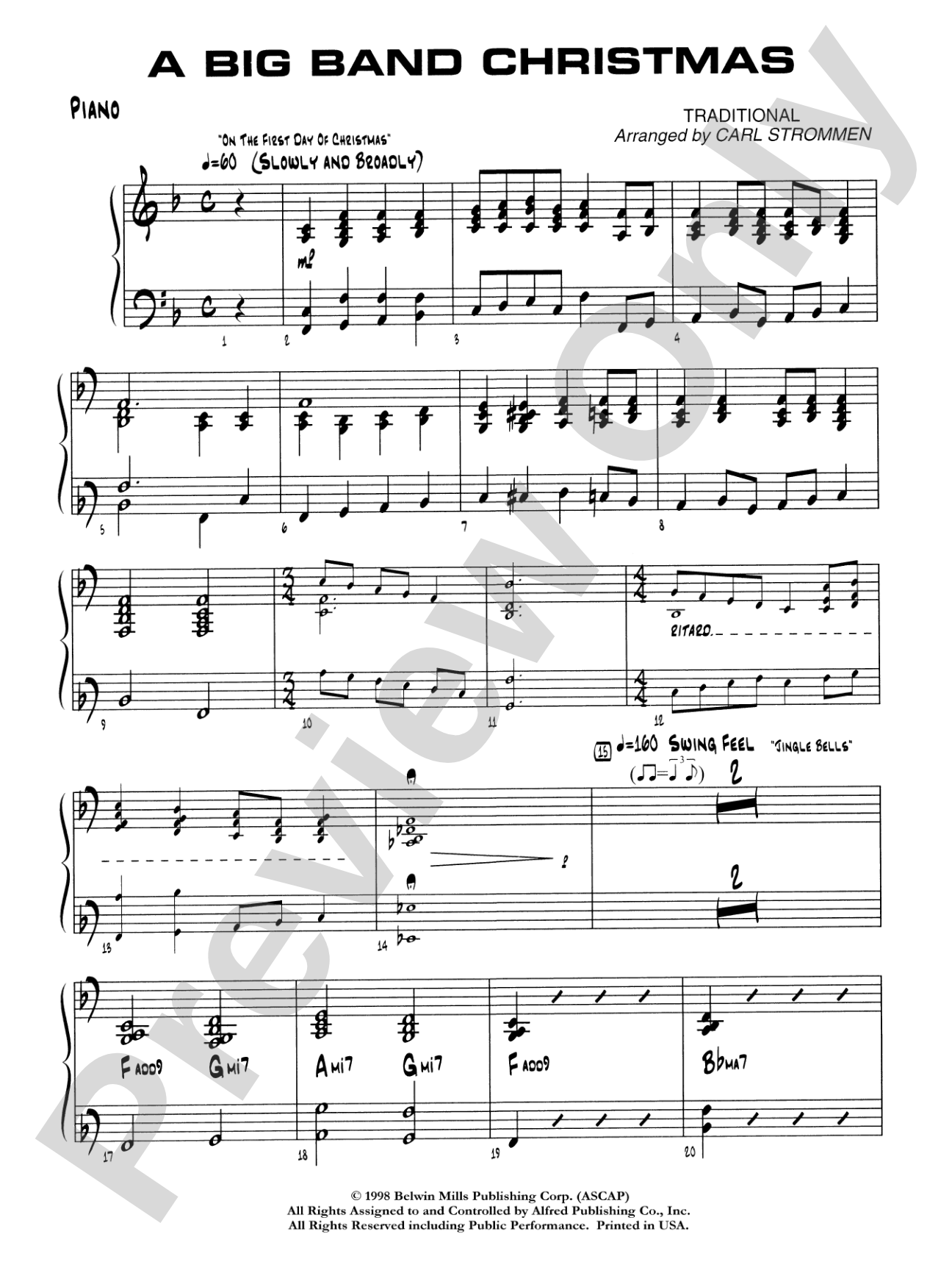 A Big Band Christmas: Piano Accompaniment