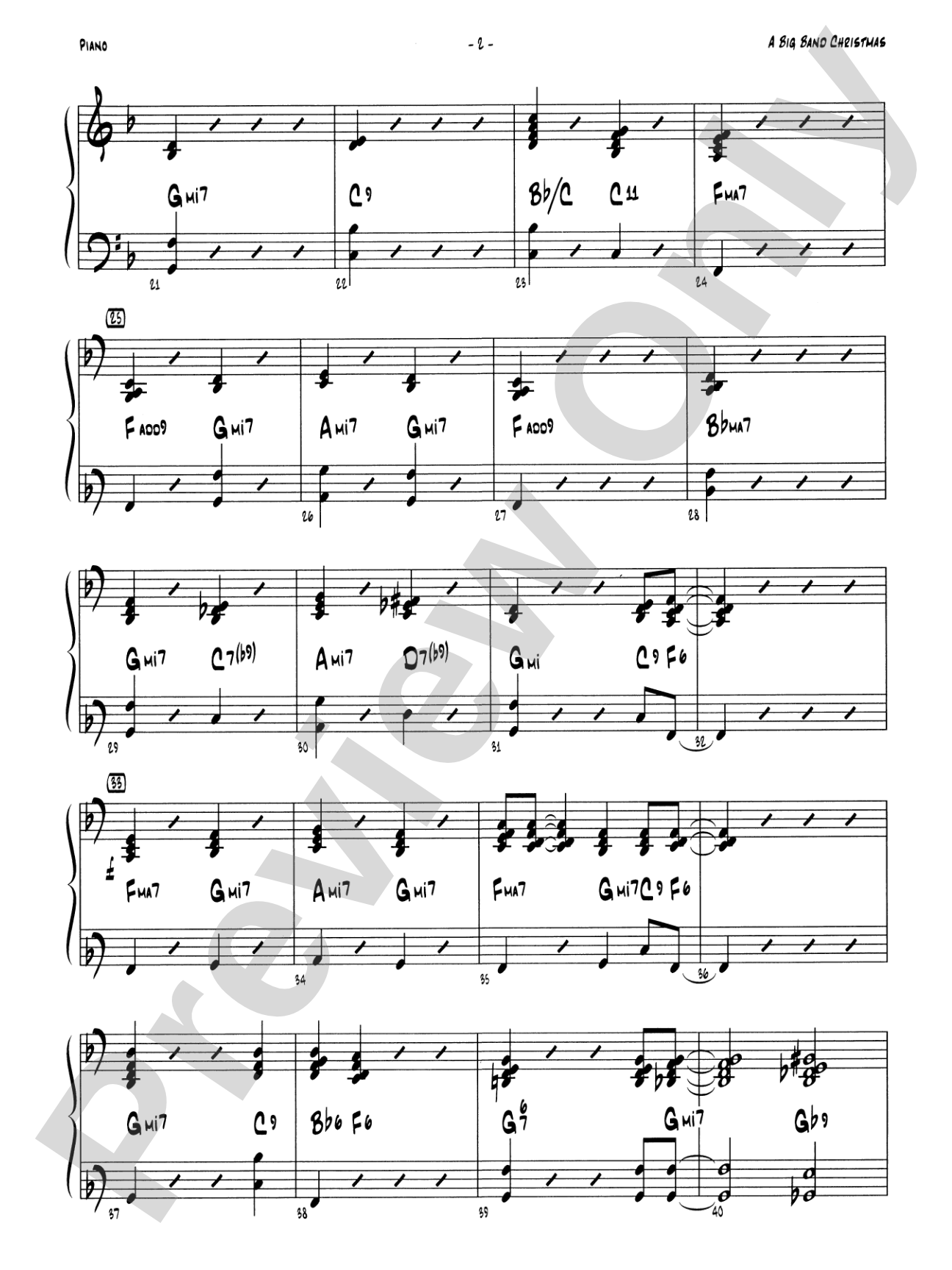 A Big Band Christmas: Piano Accompaniment