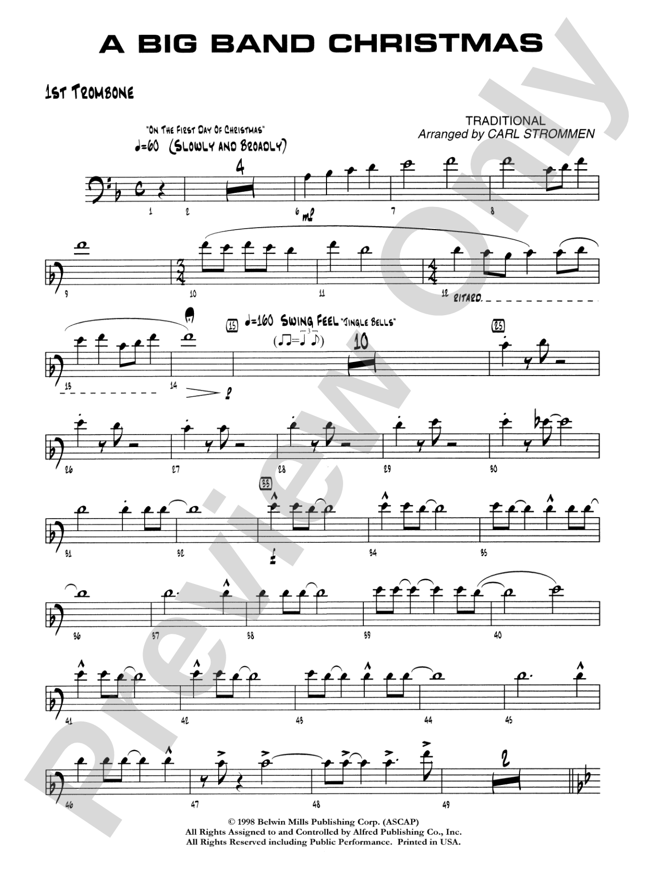 A Big Band Christmas: 1st Trombone