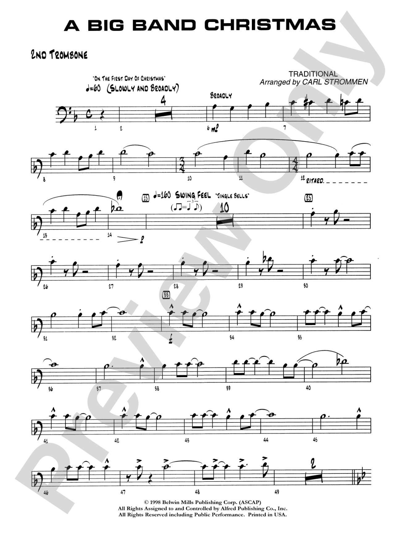 A Big Band Christmas: 2nd Trombone