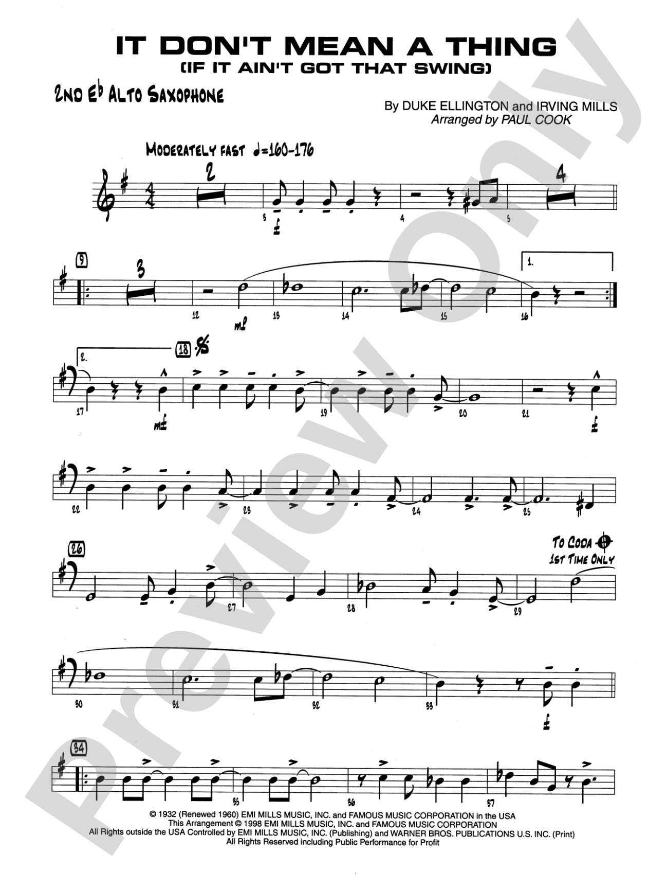 It Don't Mean a Thing (If It Ain't Got That Swing): 2nd E-flat Alto Saxophone