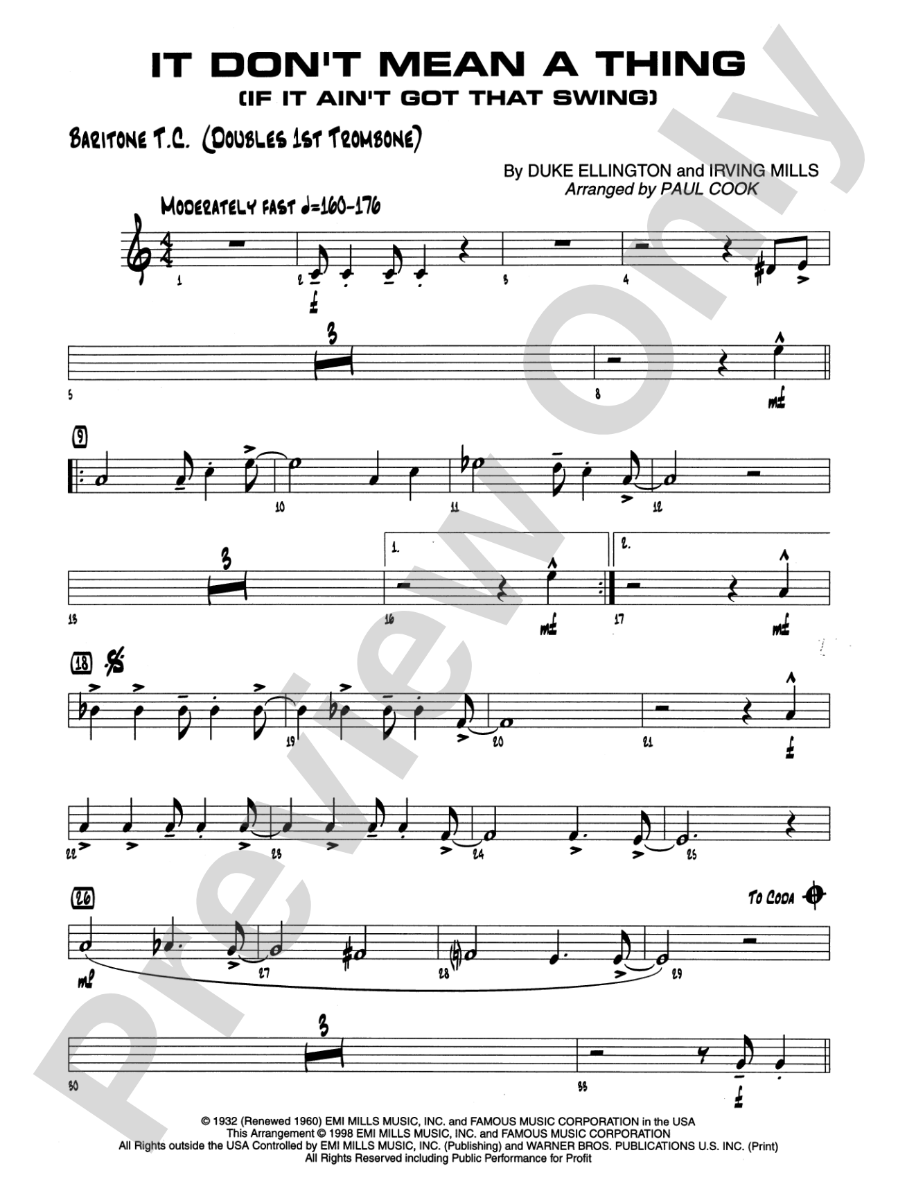 It Don't Mean a Thing (If It Ain't Got That Swing): Baritone T.C.