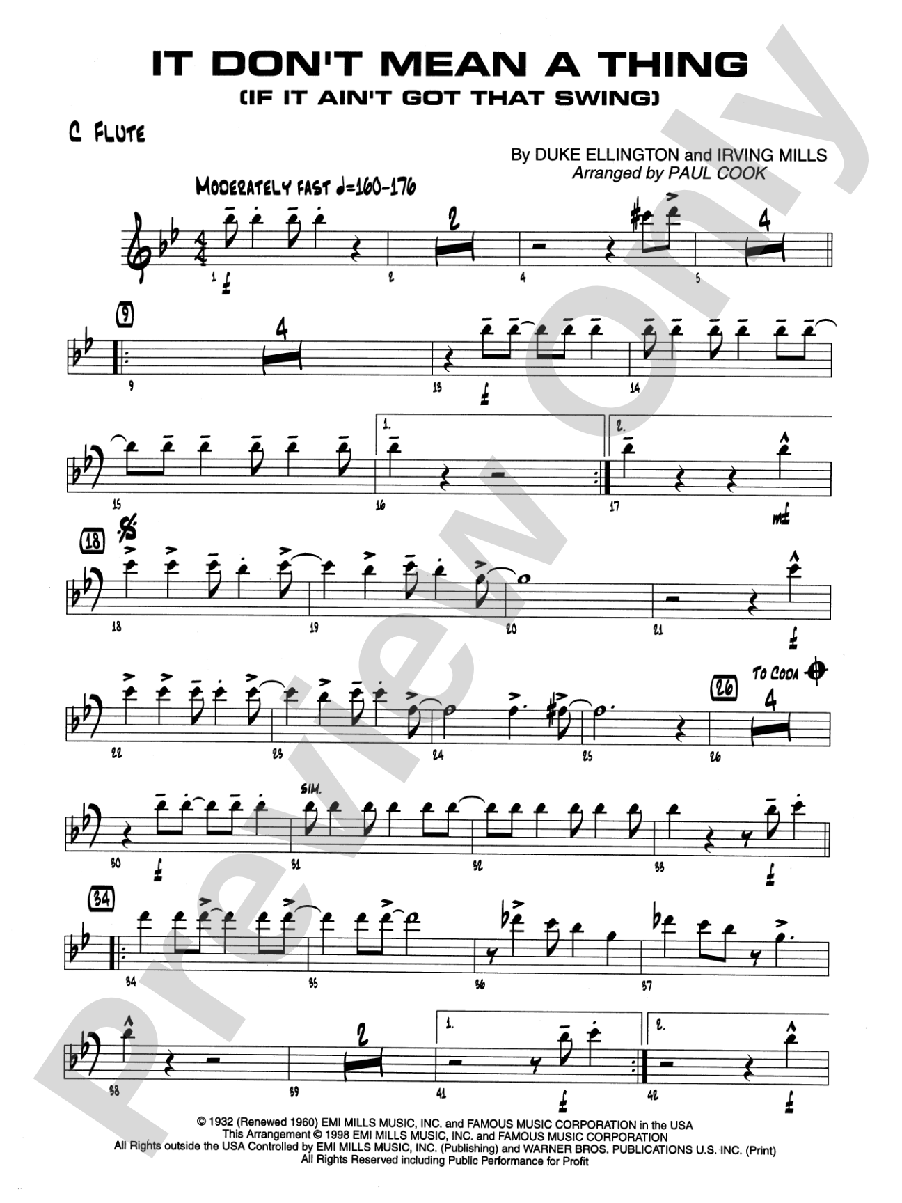 It Don't Mean a Thing (If It Ain't Got That Swing): Flute