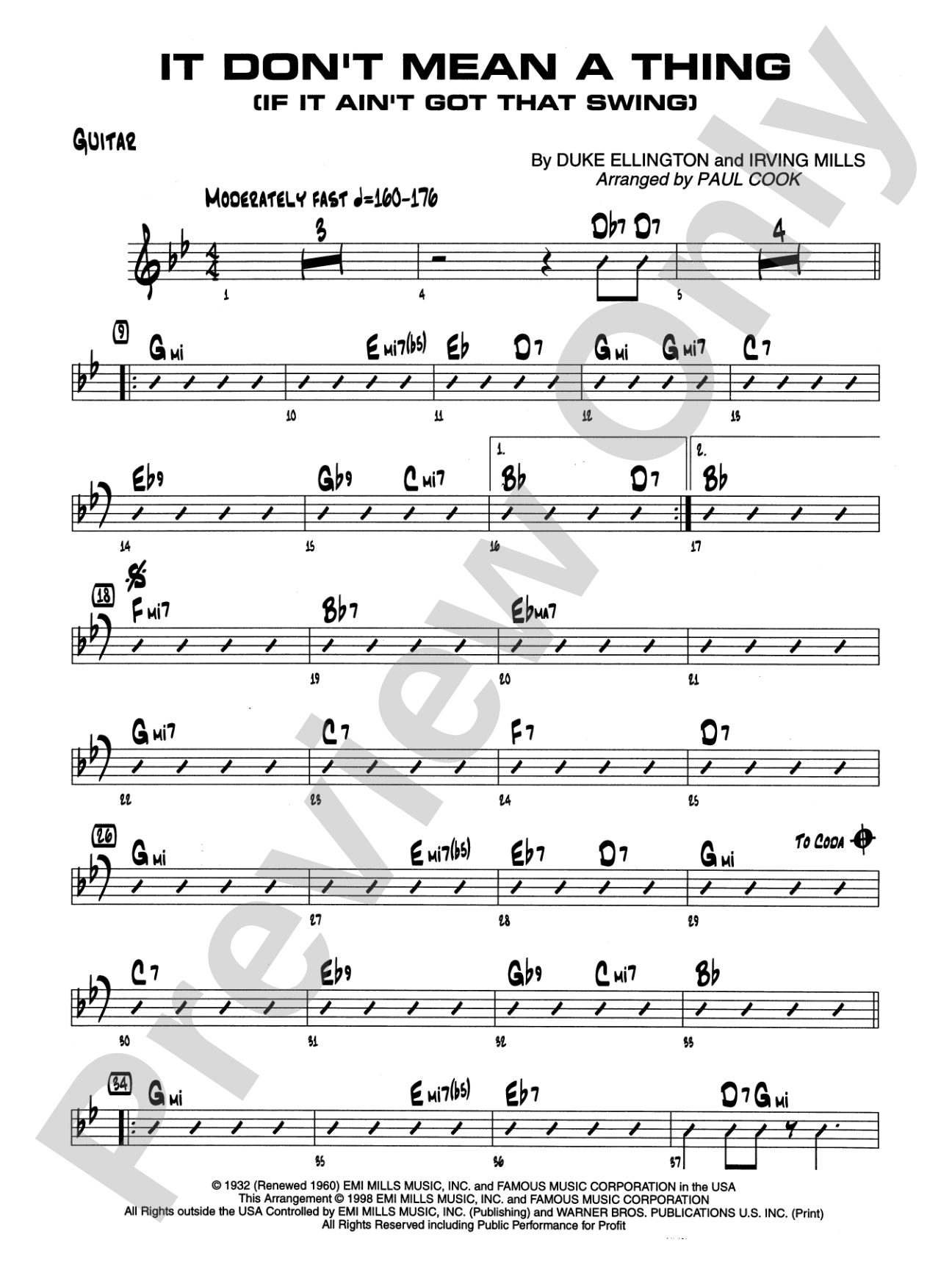 It Don't Mean a Thing (If It Ain't Got That Swing): Guitar
