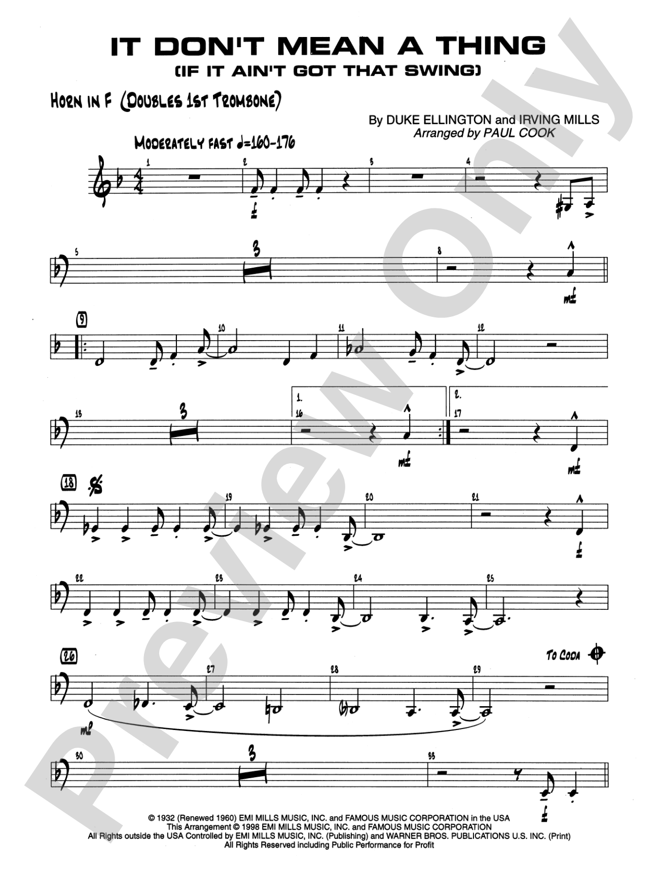 It Don't Mean a Thing (If It Ain't Got That Swing): 1st F Horn