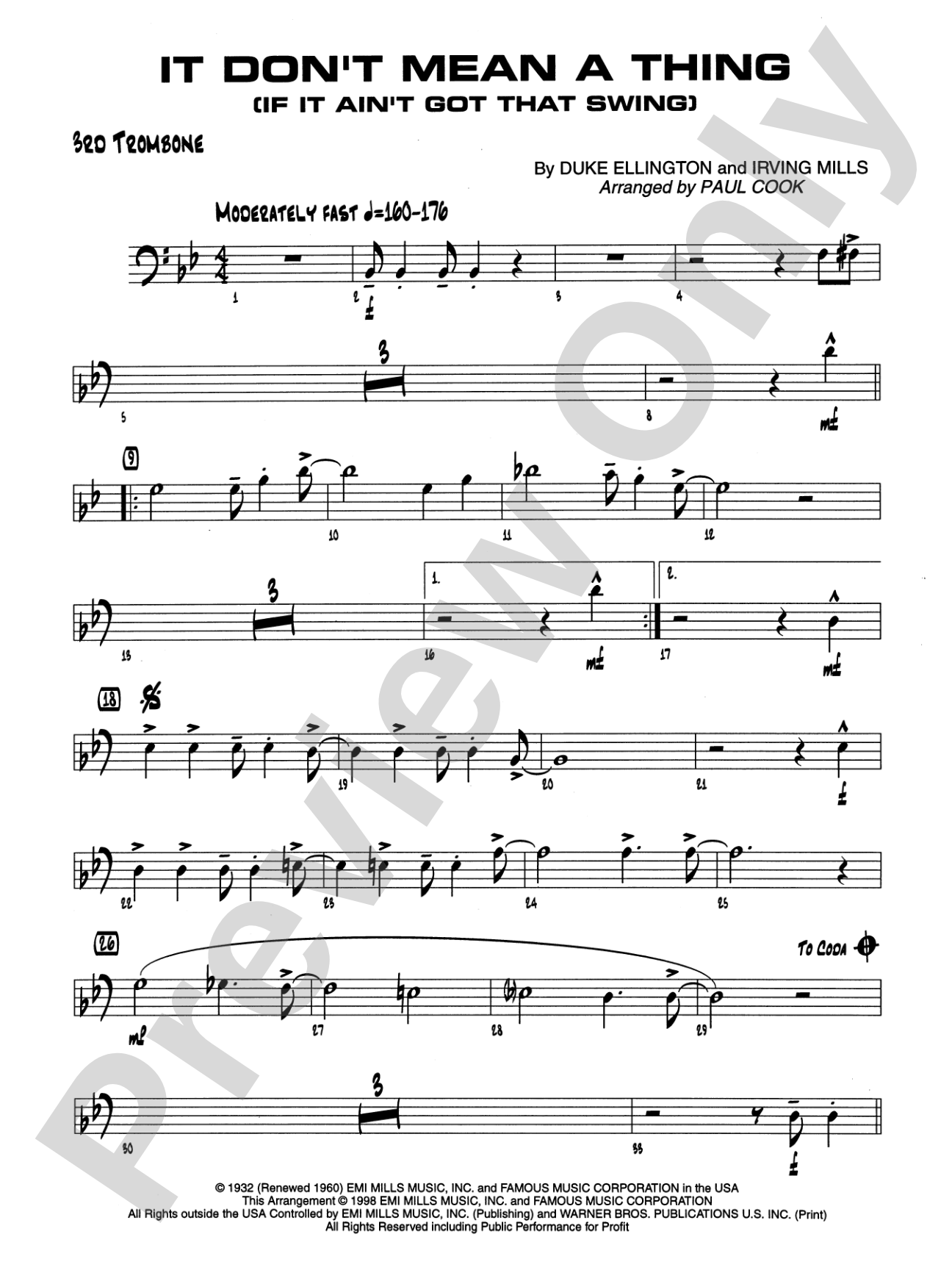 It Don't Mean a Thing (If It Ain't Got That Swing): 3rd Trombone