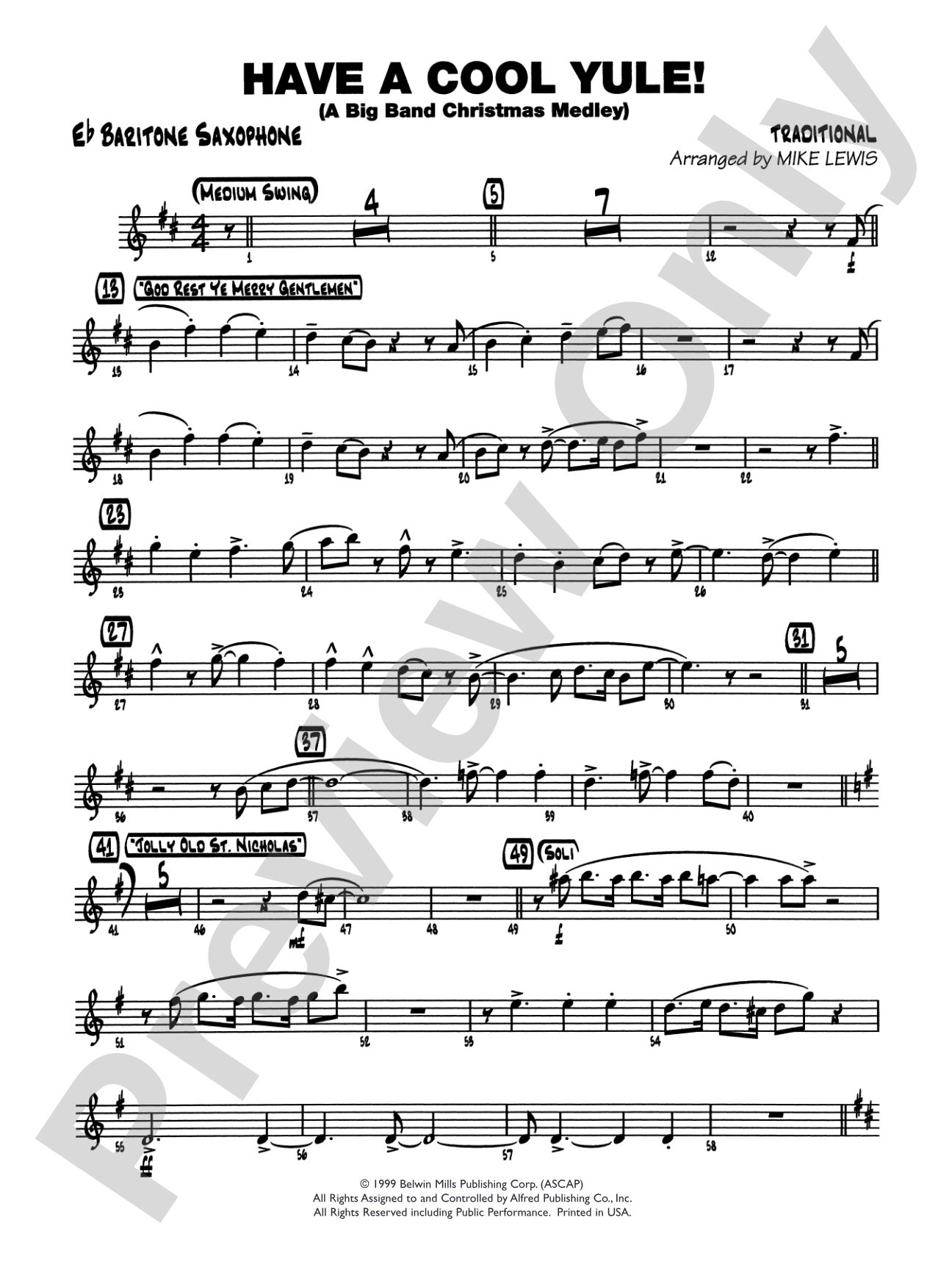Have a Cool Yule: E-flat Baritone Saxophone