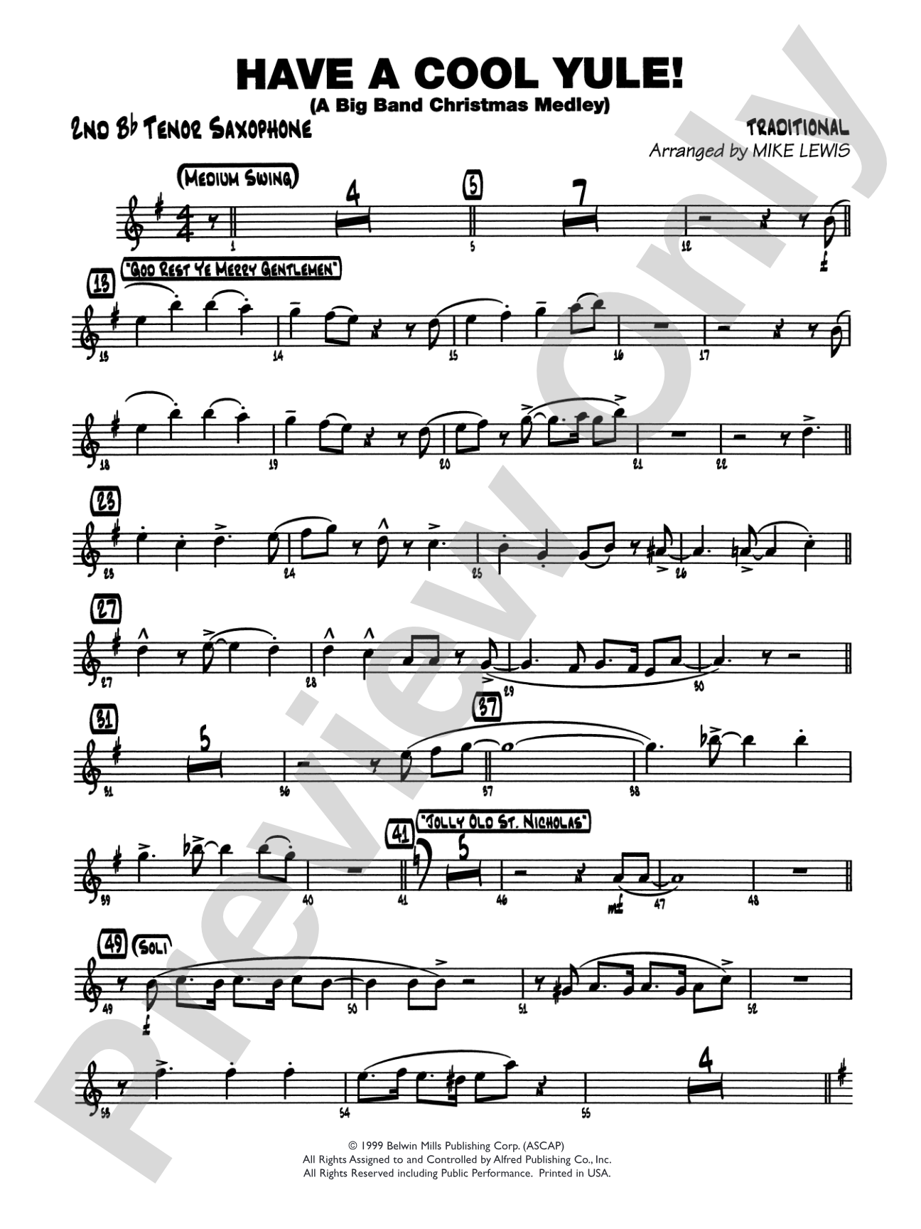 Have a Cool Yule: 2nd B-flat Tenor Saxophone