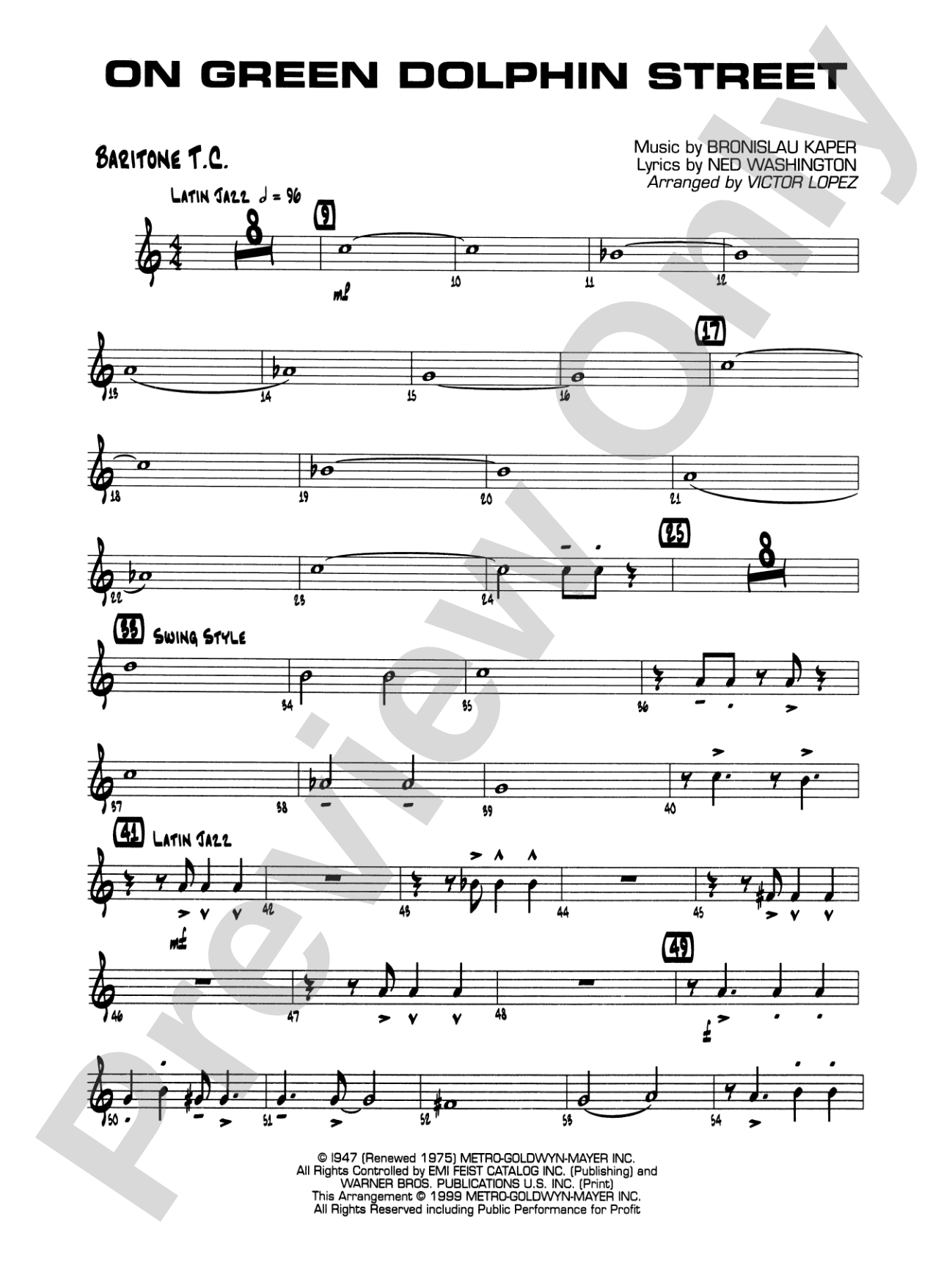 On Green Dolphin Street: Baritone T.C.