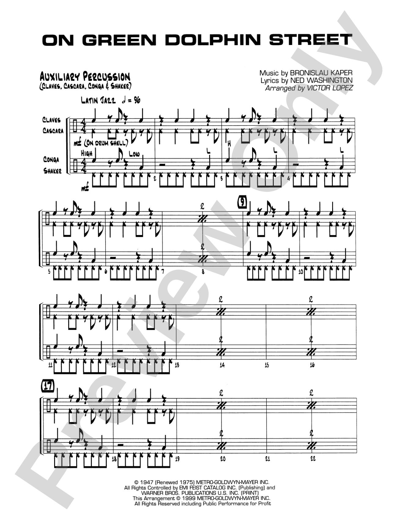 On Green Dolphin Street: 1st Percussion