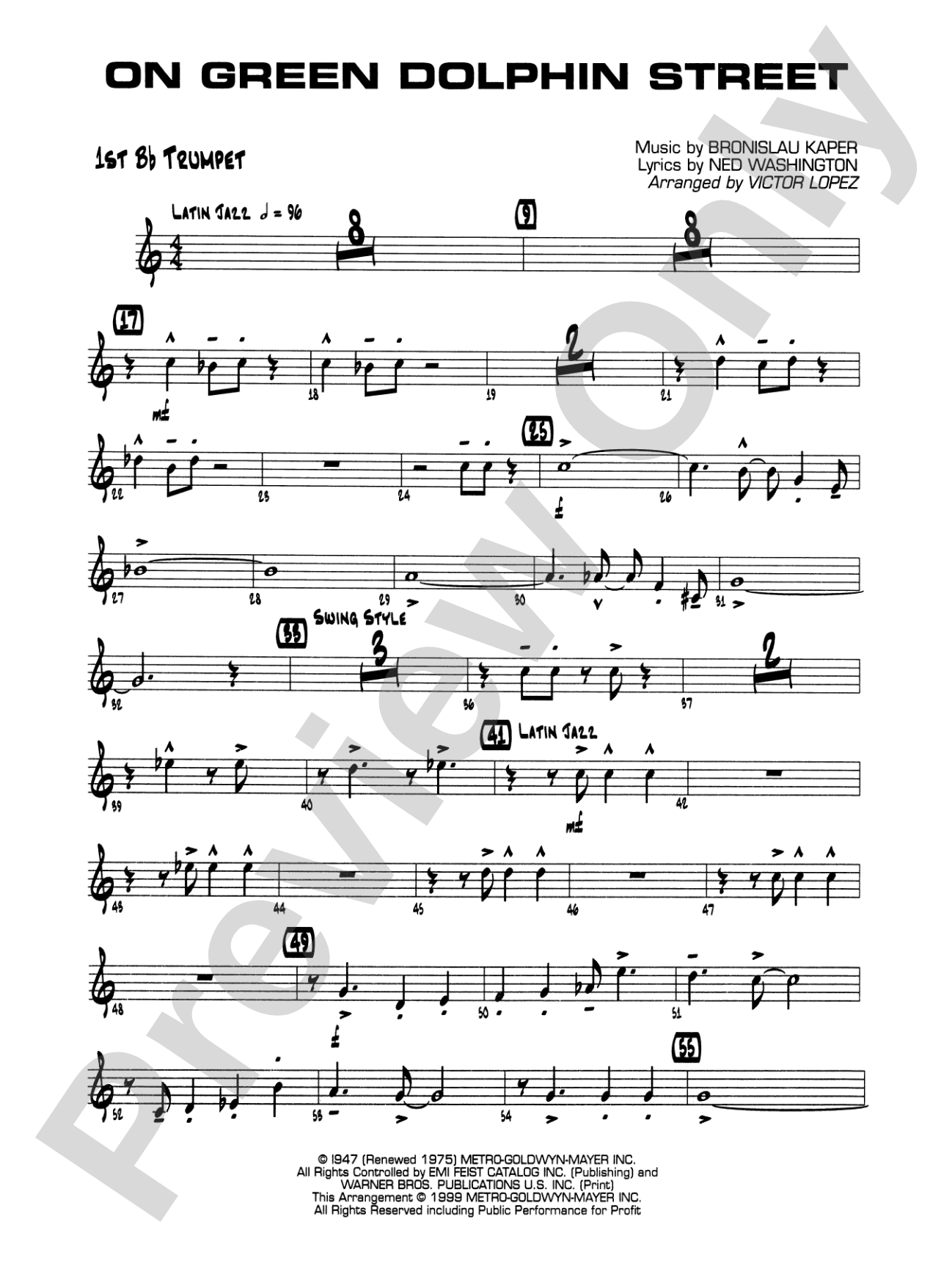 On Green Dolphin Street: 1st B-flat Trumpet