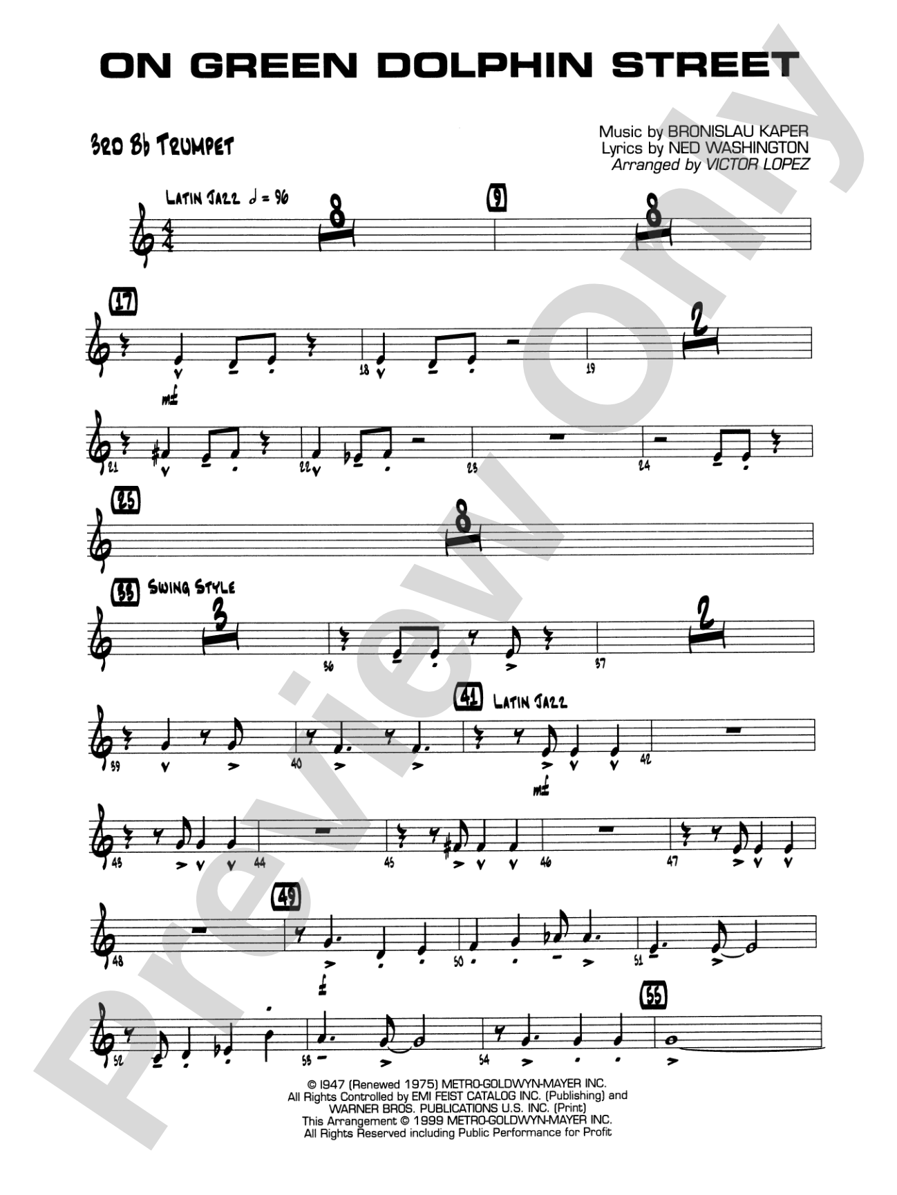 On Green Dolphin Street: 3rd B-flat Trumpet