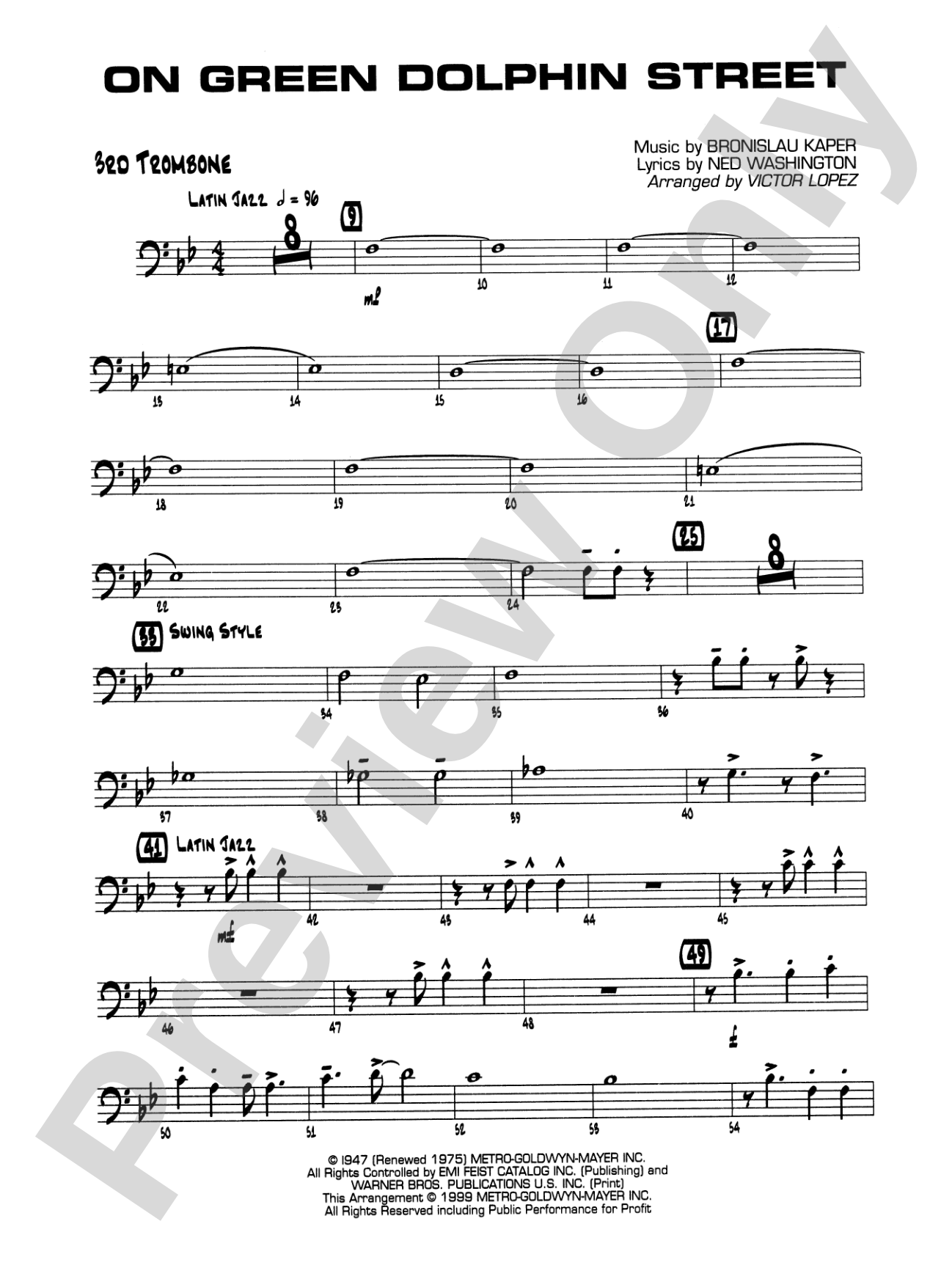 On Green Dolphin Street: 3rd Trombone