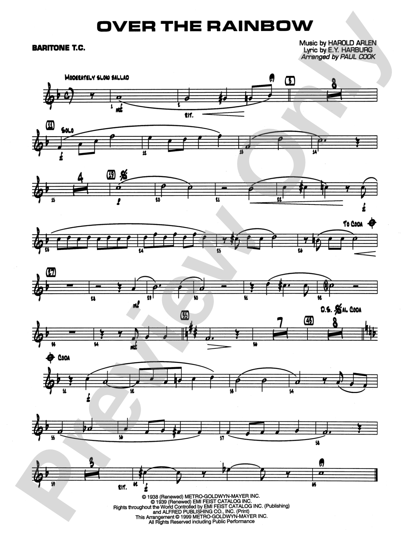 Over the Rainbow: Baritone T.C.