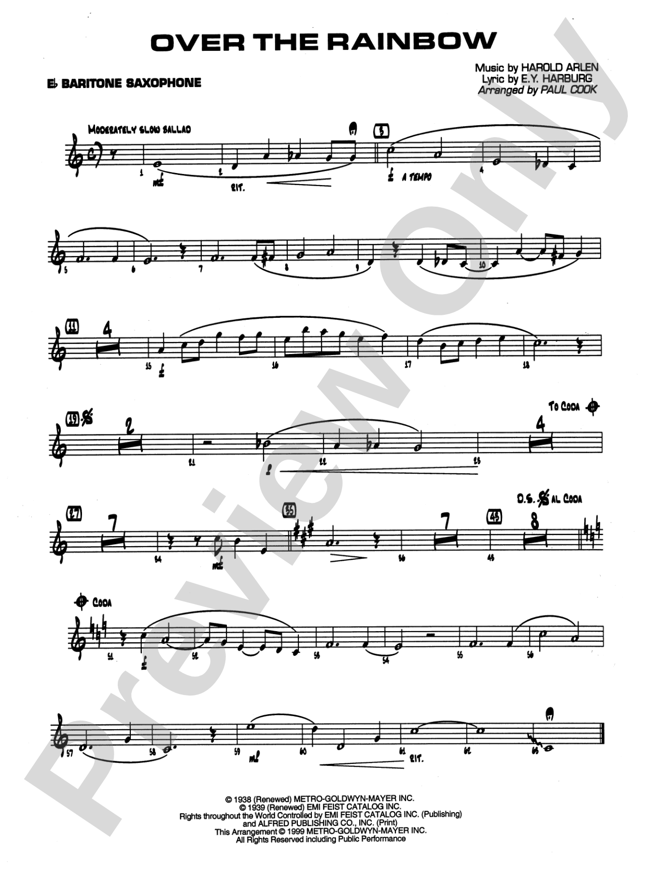 Over the Rainbow: E-flat Baritone Saxophone