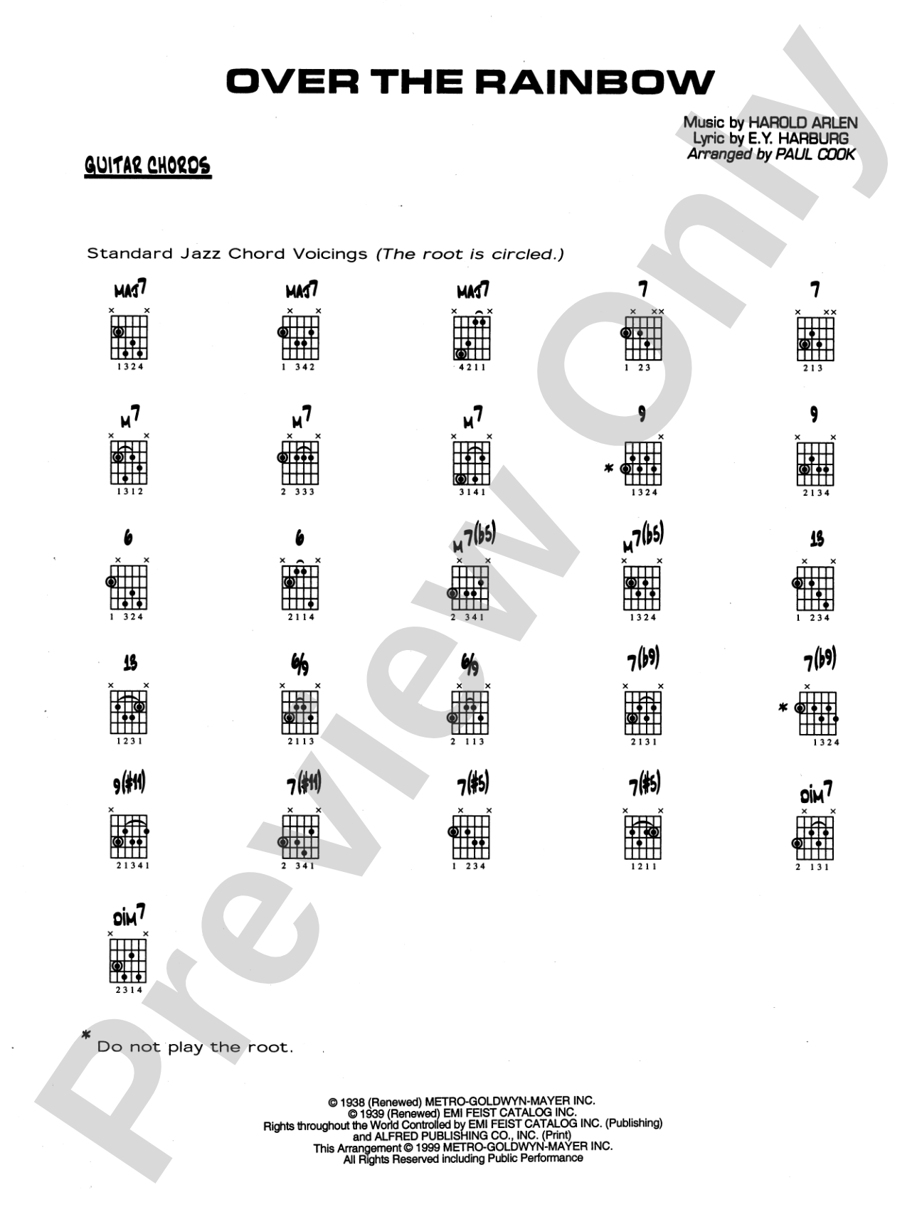 Over the Rainbow: Guitar Chords