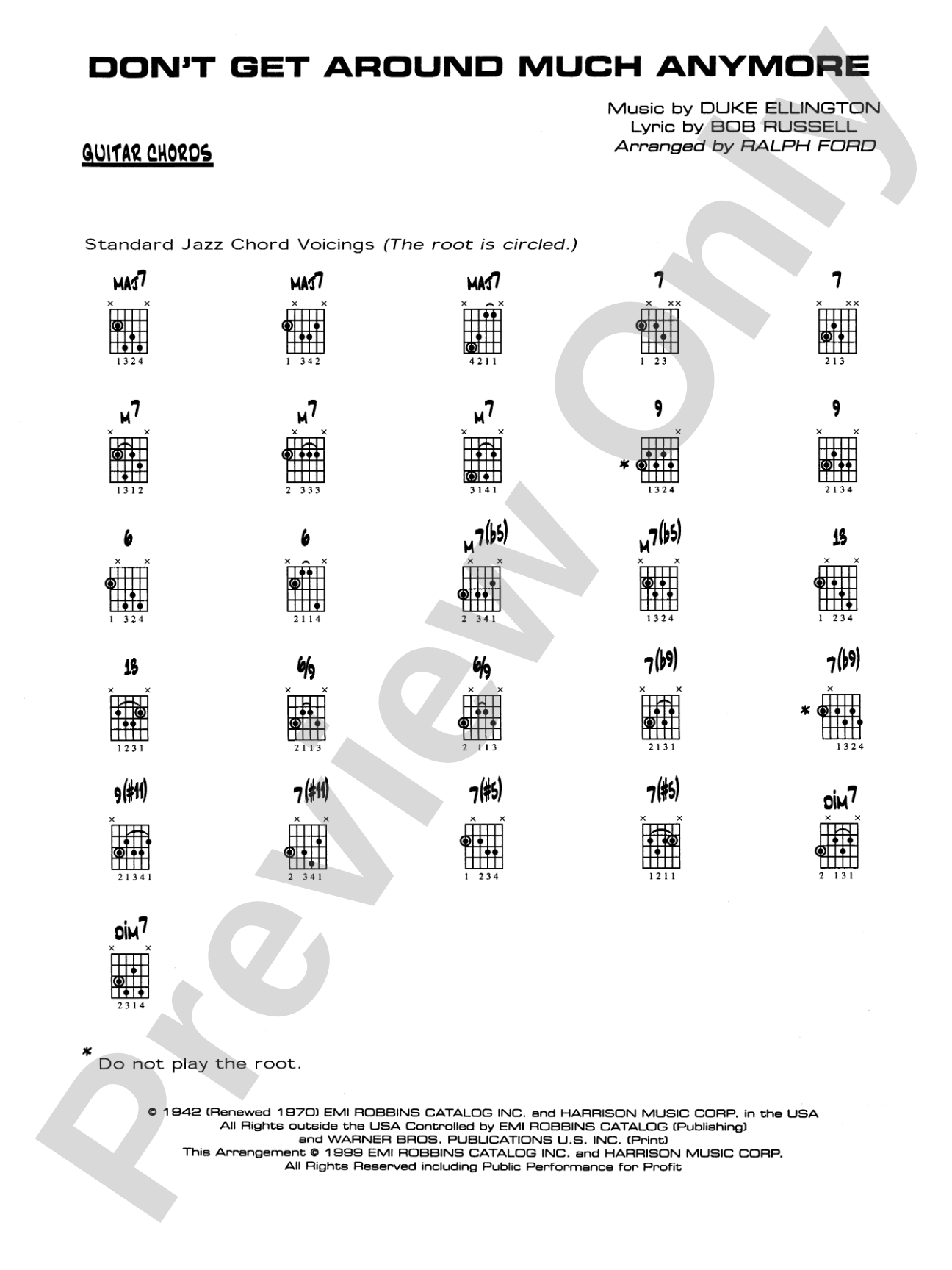Don't Get Around Much Anymore: Guitar Chords