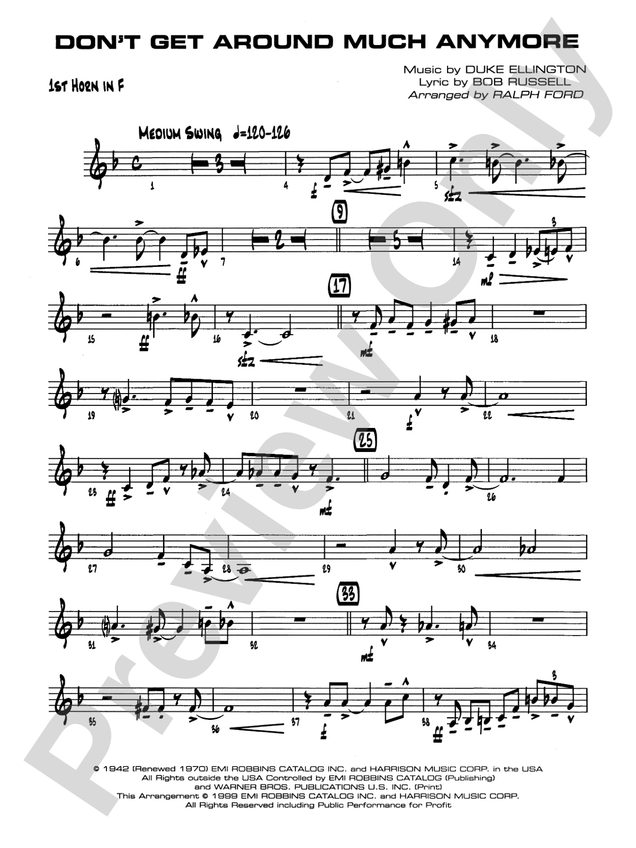 Don't Get Around Much Anymore: 1st F Horn