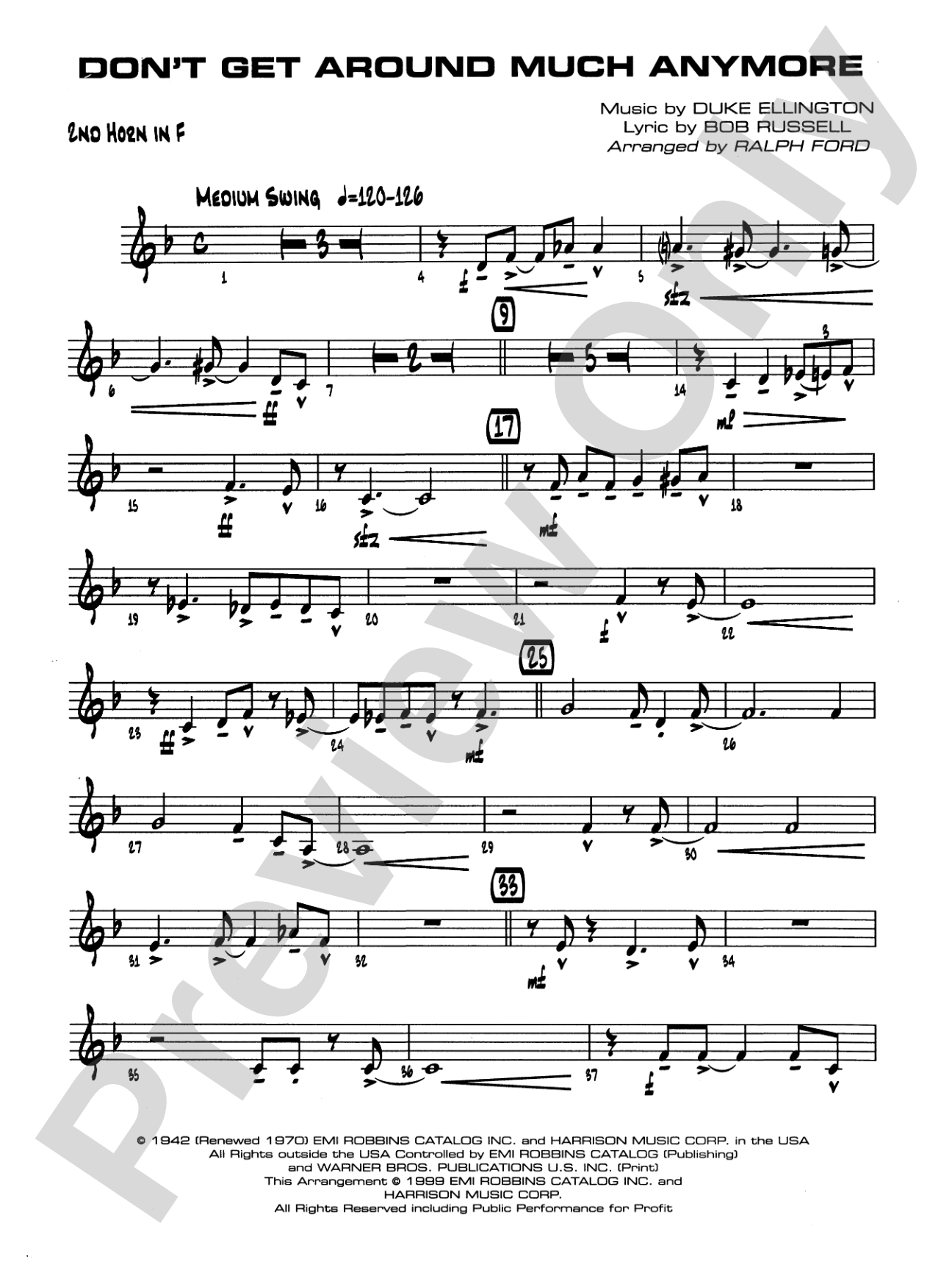Don't Get Around Much Anymore: 2nd F Horn