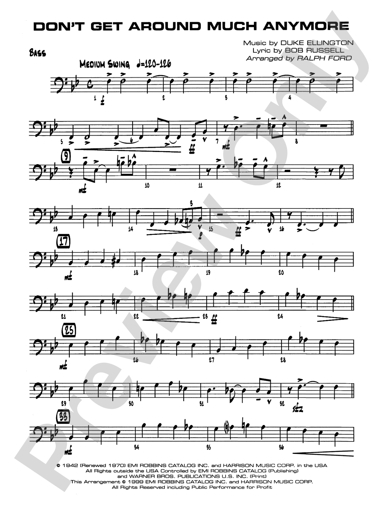 Don't Get Around Much Anymore: String Bass