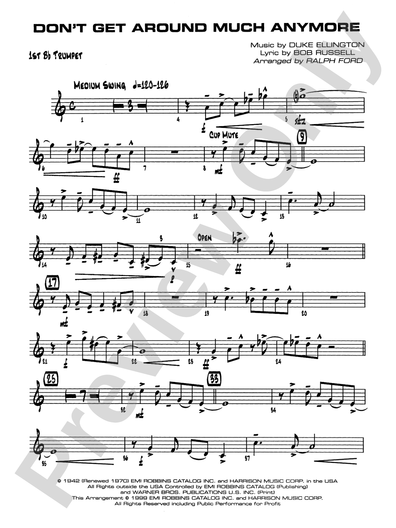 Don't Get Around Much Anymore: 1st B-flat Trumpet