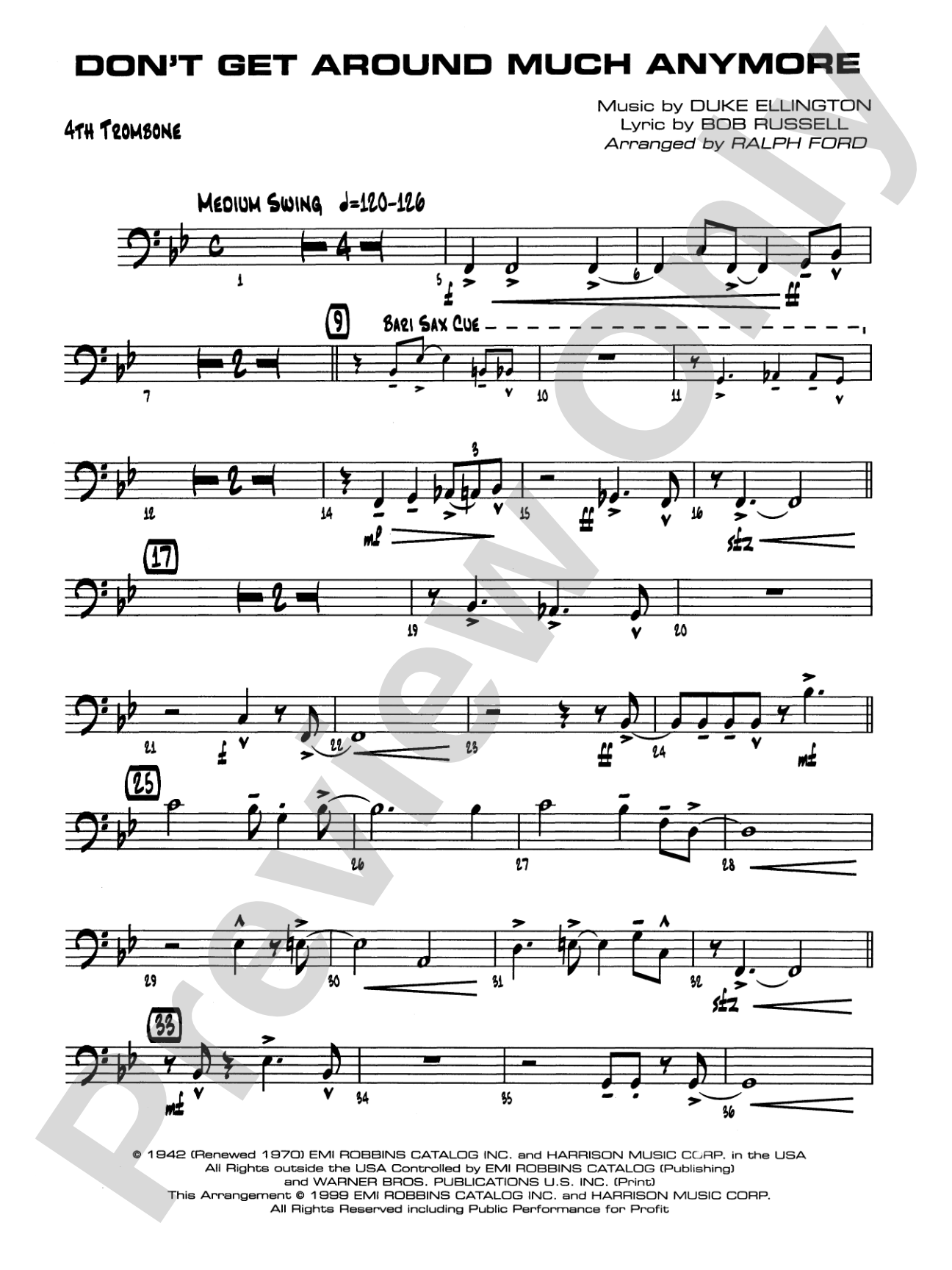Don't Get Around Much Anymore: 4th Trombone