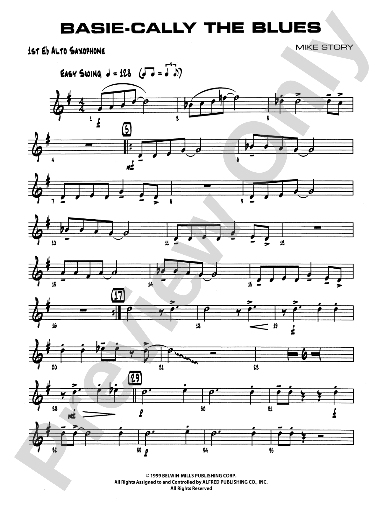 Basie-Cally the Blues: E-flat Alto Saxophone