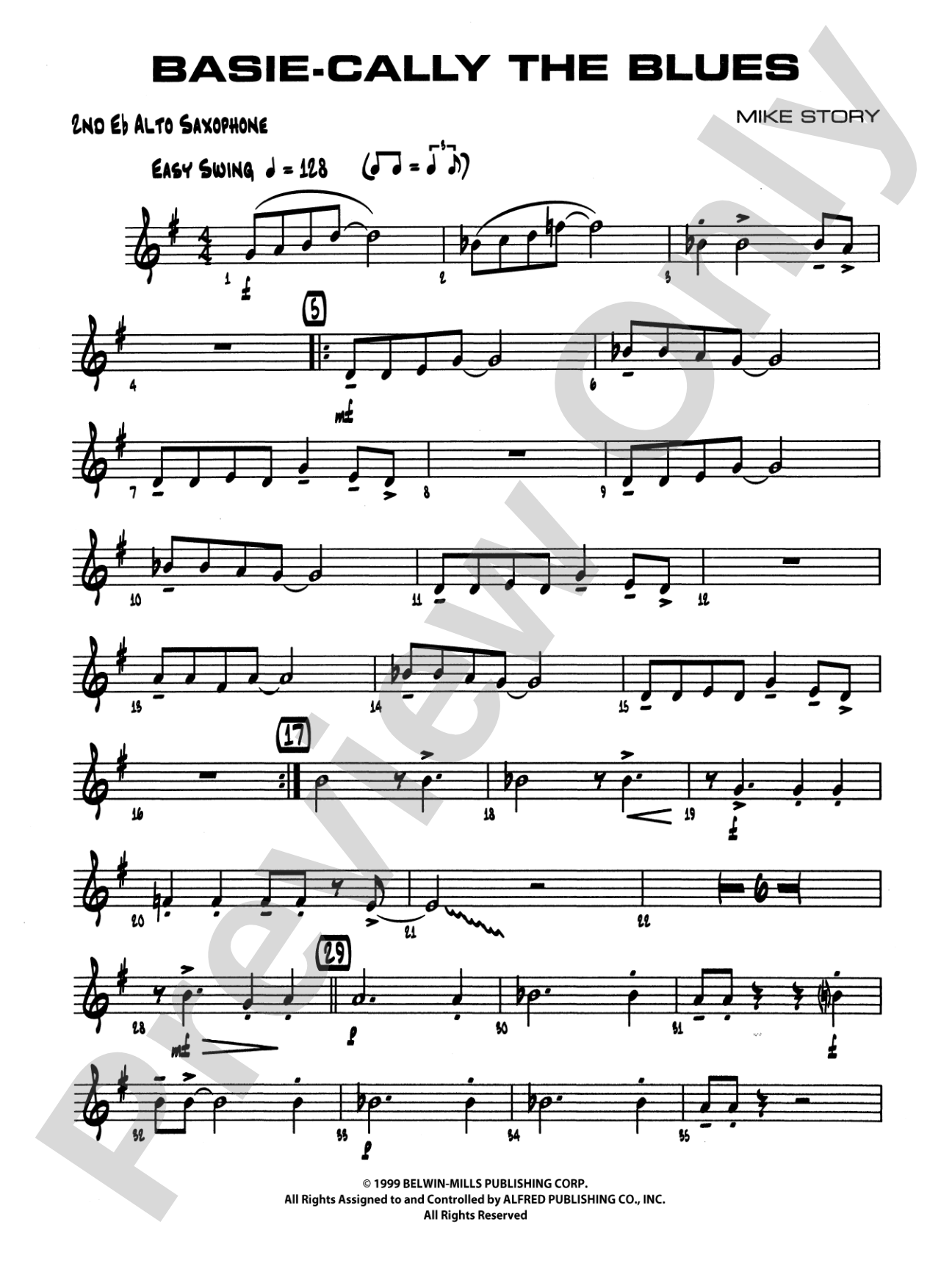 Basie-Cally the Blues: 2nd E-flat Alto Saxophone