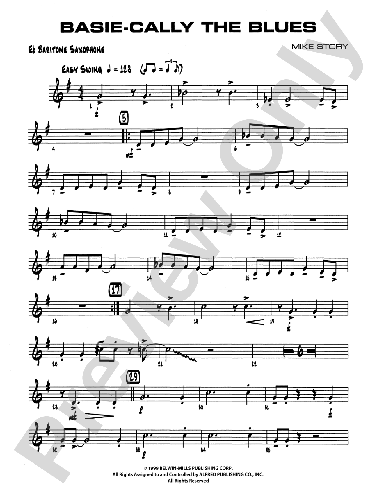 Basie-Cally the Blues: E-flat Baritone Saxophone