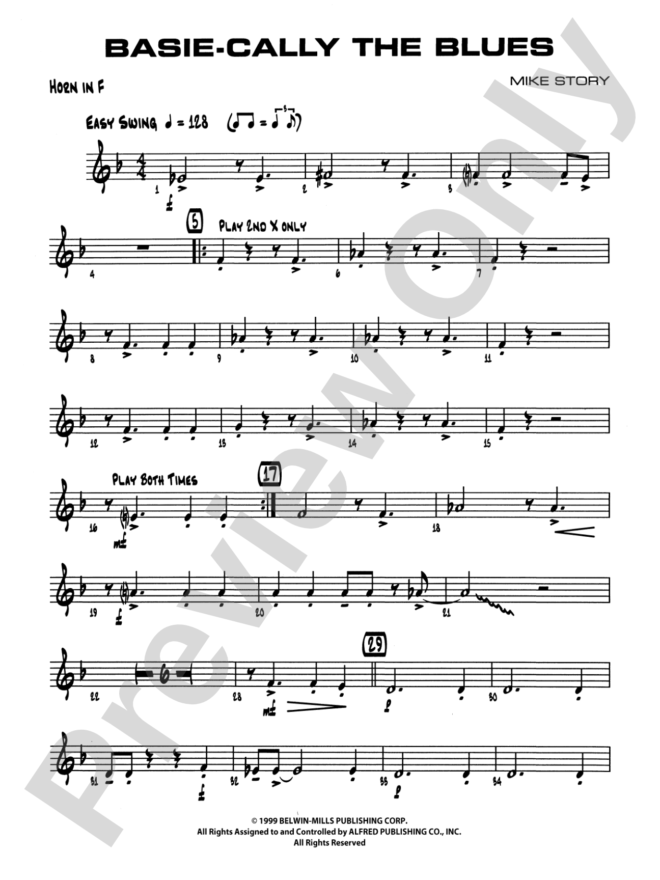Basie-Cally the Blues: 1st F Horn