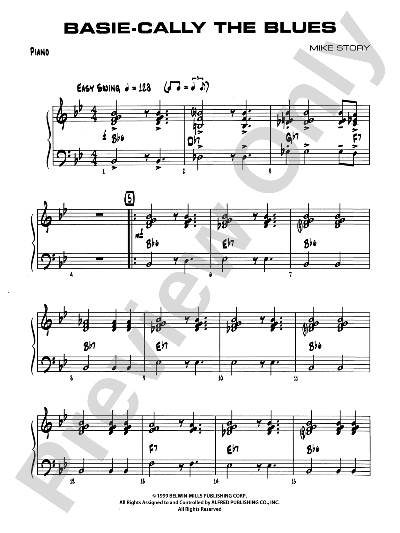 Basie-Cally the Blues: Piano Accompaniment