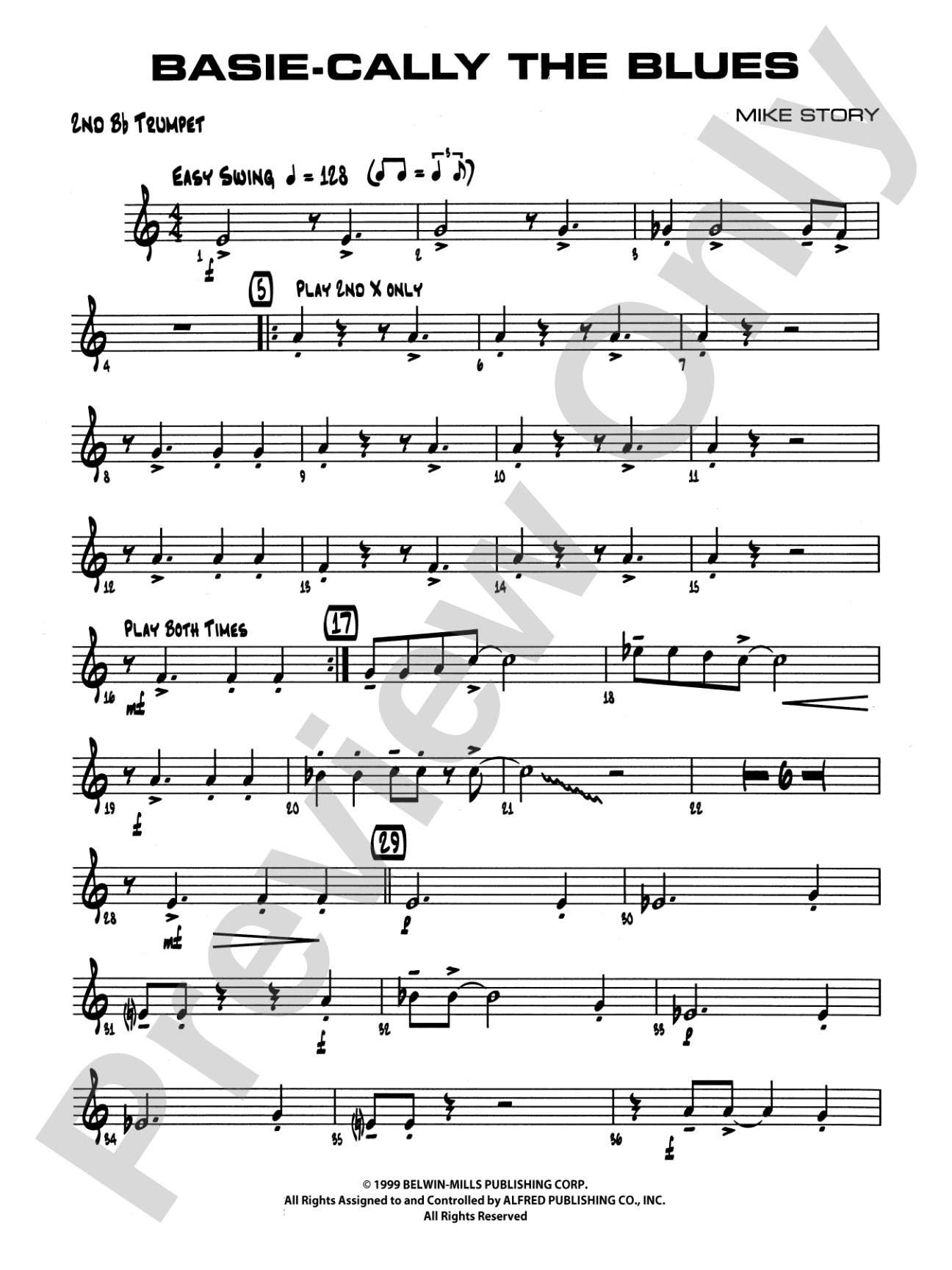 Basie-Cally the Blues: 2nd B-flat Trumpet