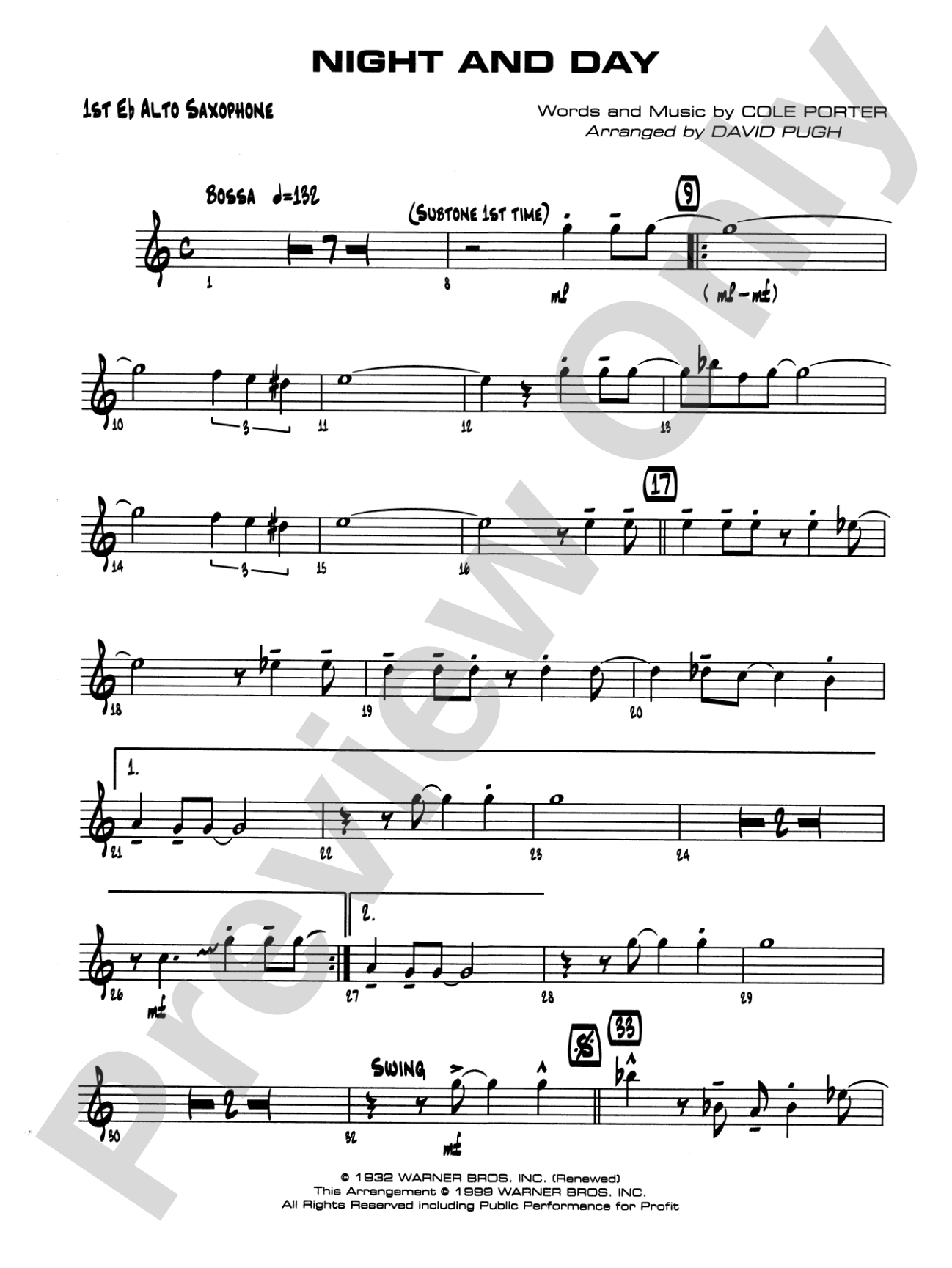 Night and Day: E-flat Alto Saxophone