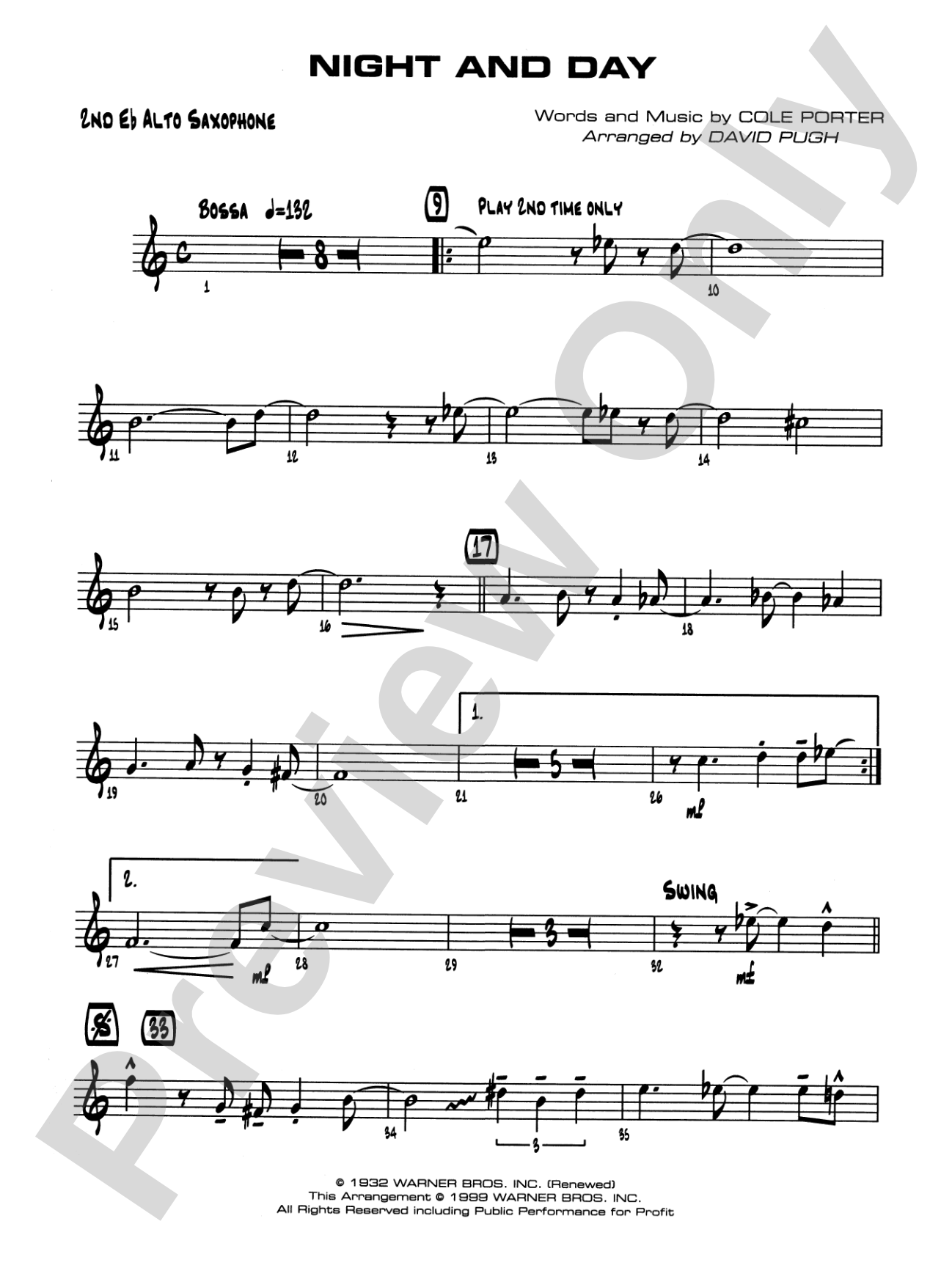 Night and Day: 2nd E-flat Alto Saxophone