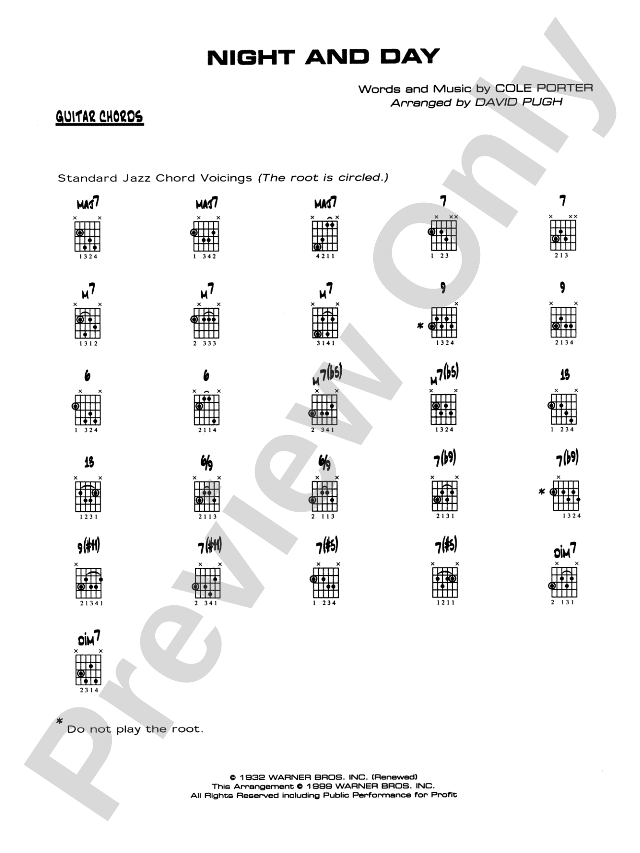 Night and Day: Guitar Chords