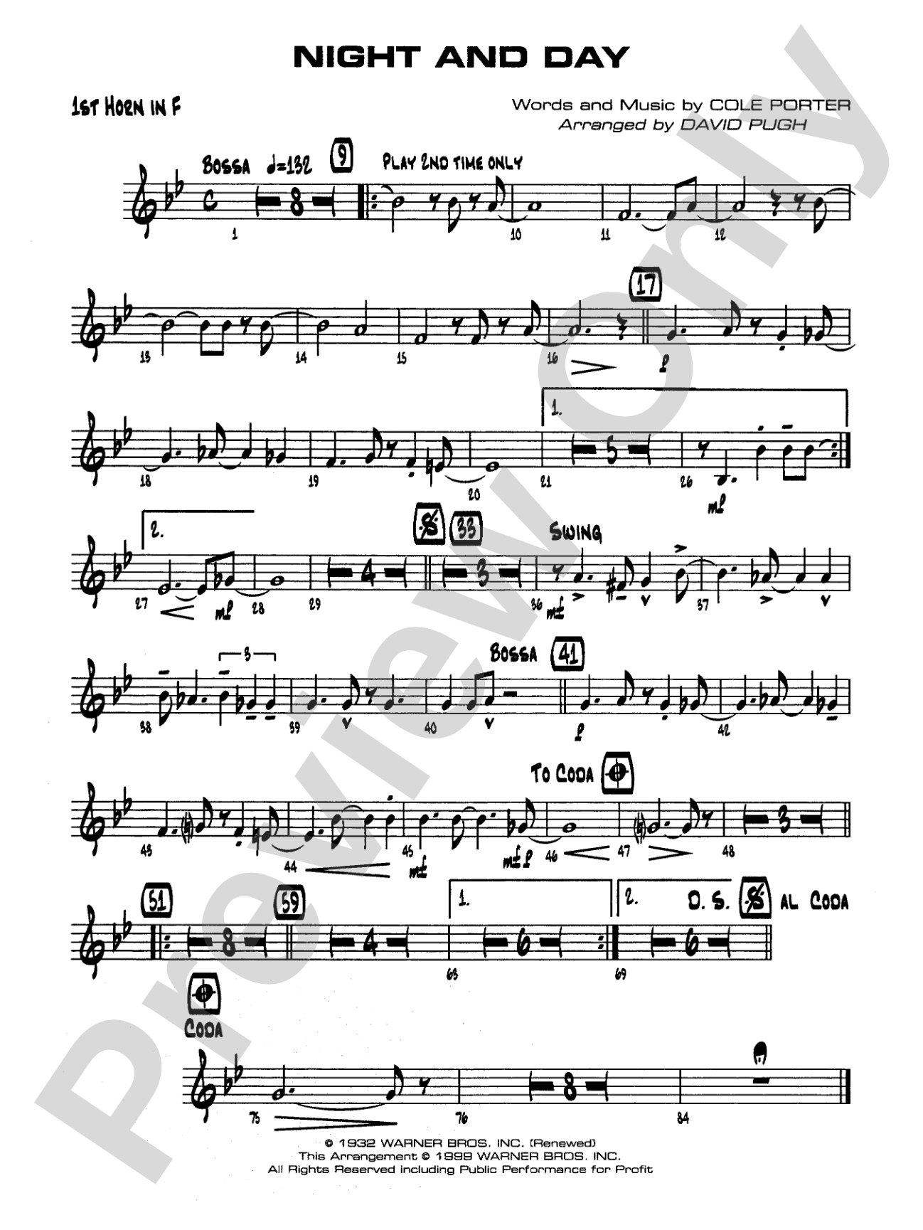 Night and Day: 1st F Horn