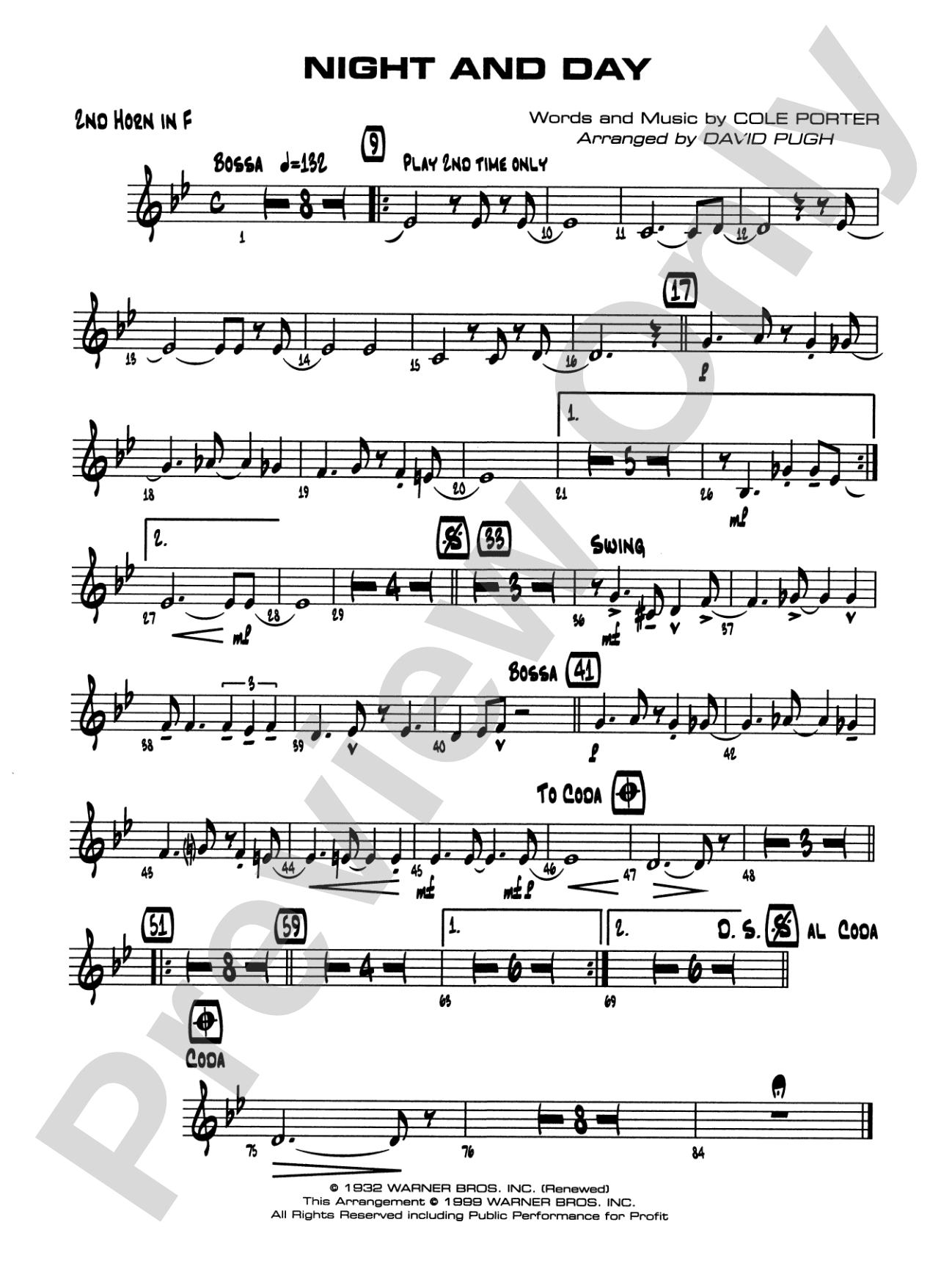 Night and Day: 2nd F Horn