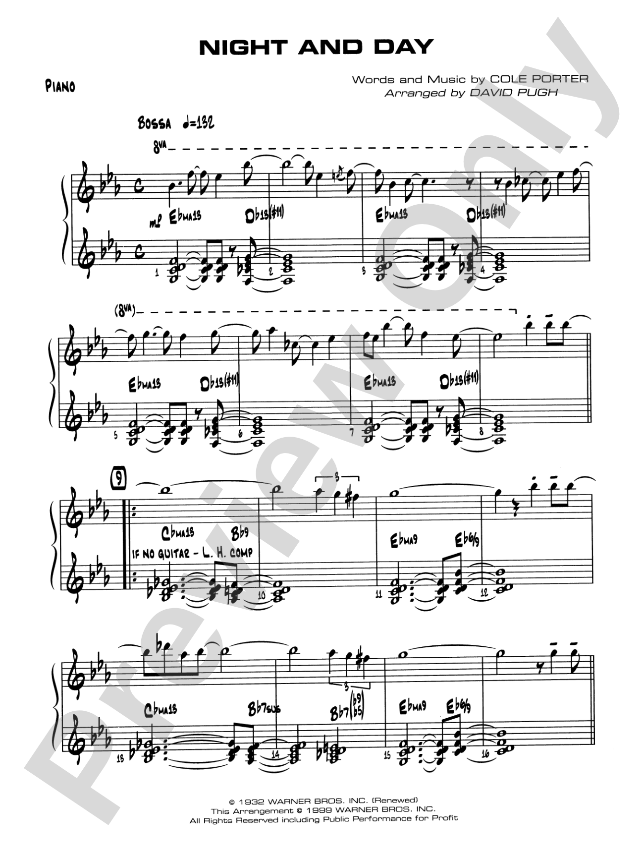 Night and Day: Piano Accompaniment