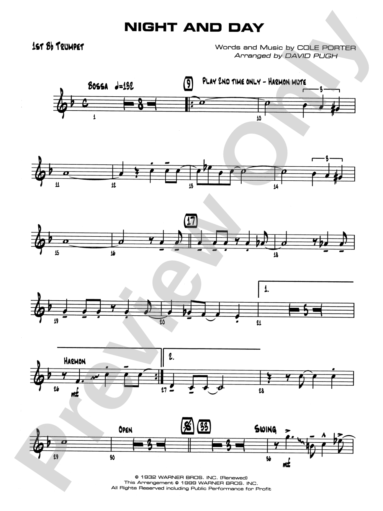 Night and Day: 1st B-flat Trumpet