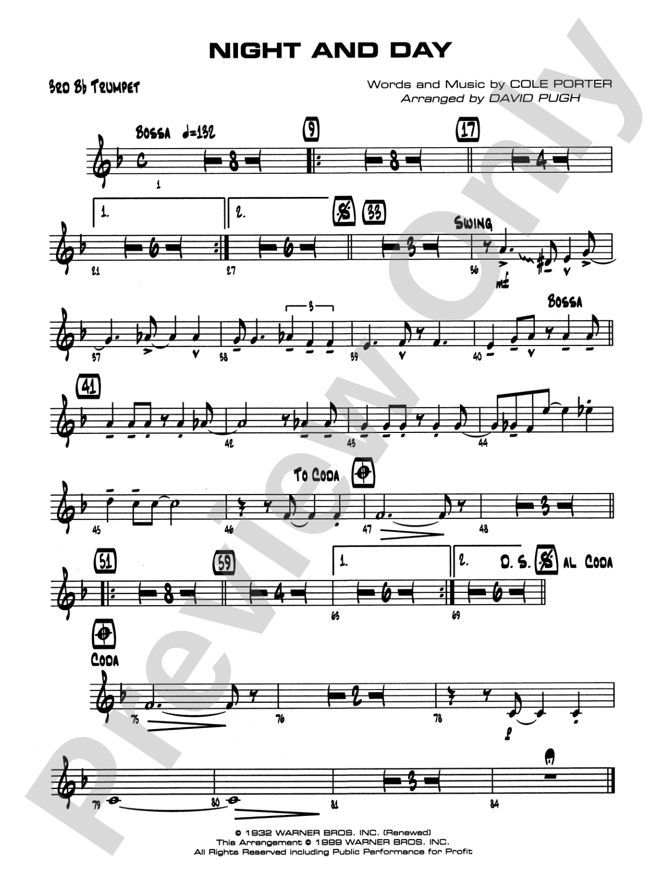 Night and Day: 3rd B-flat Trumpet