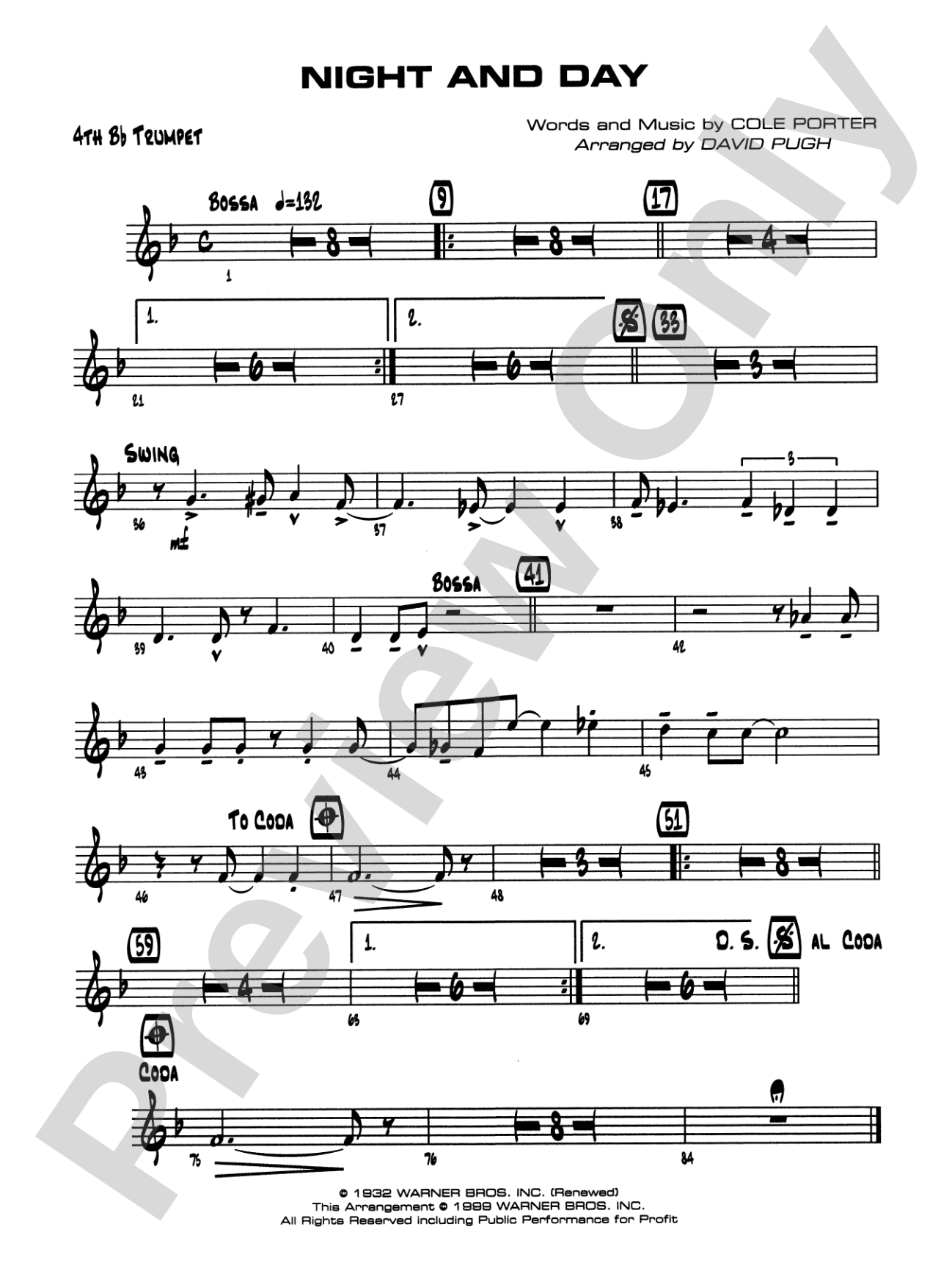 Night and Day: 4th B-flat Trumpet