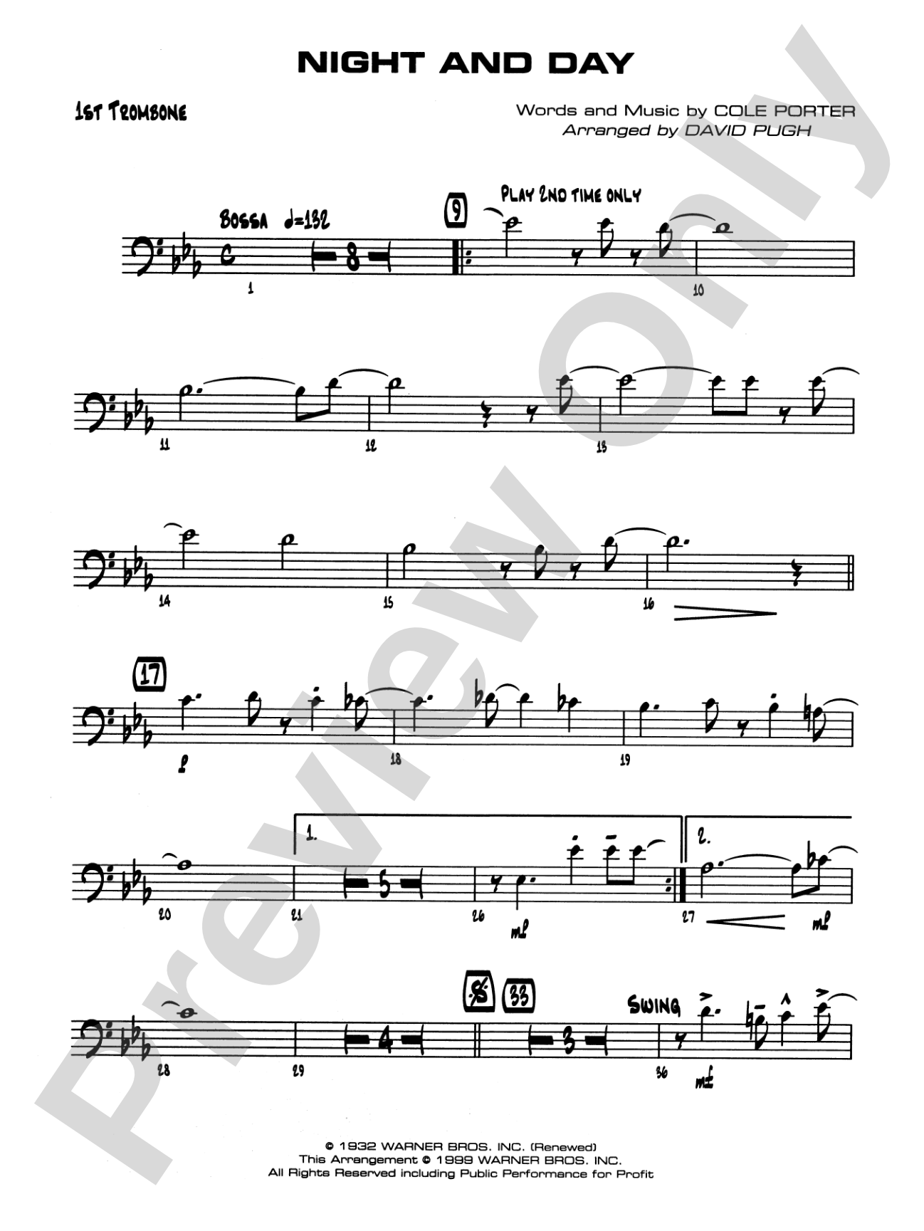 Night and Day: 1st Trombone