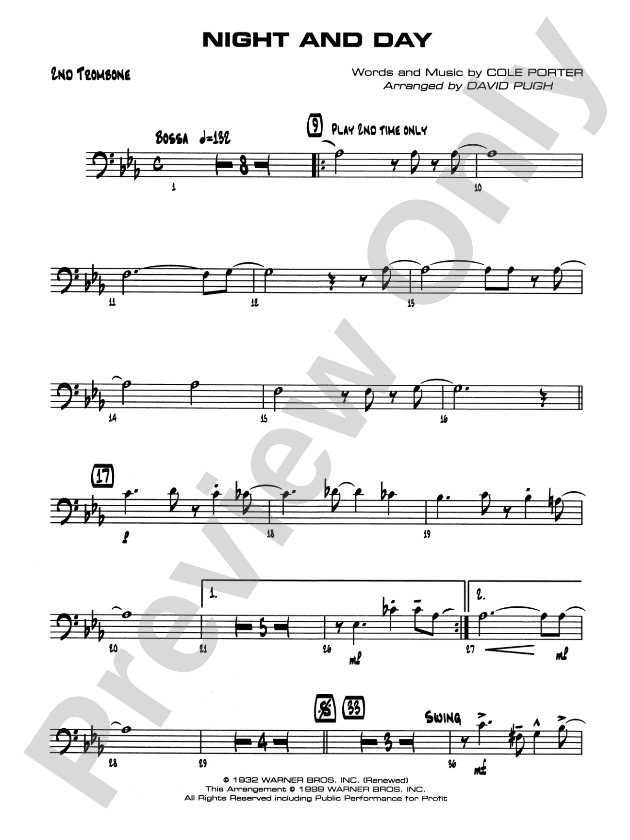 Night and Day: 2nd Trombone