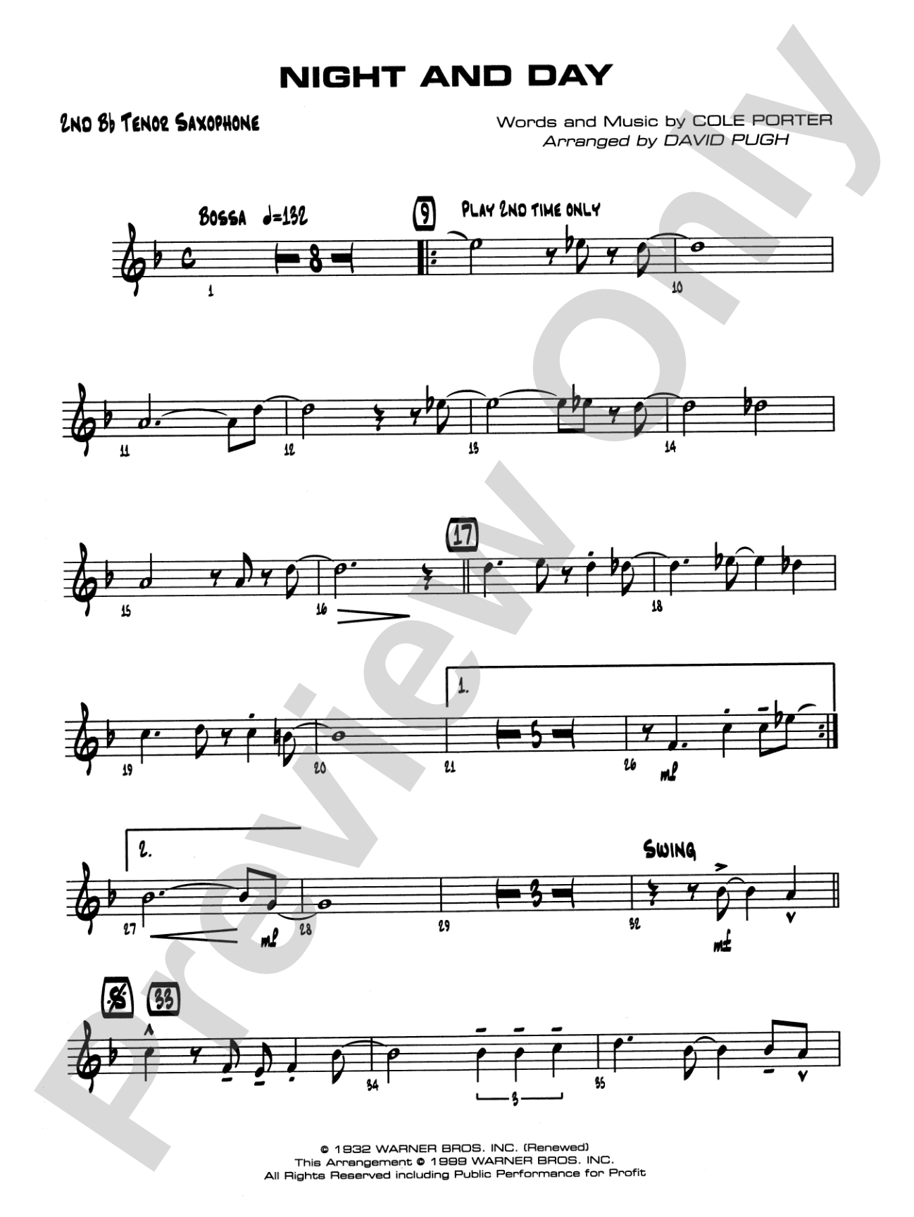 Night and Day: 2nd B-flat Tenor Saxophone